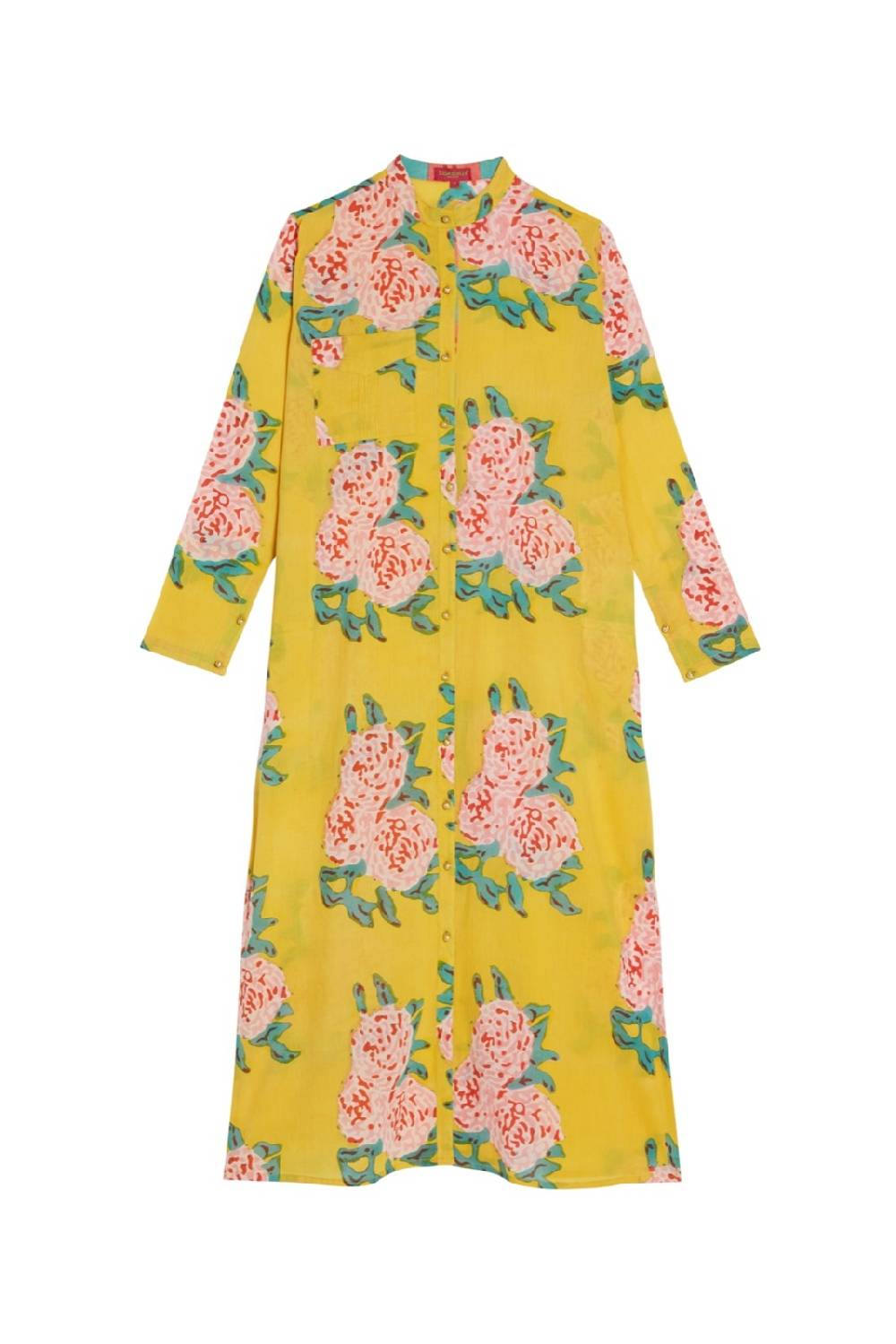 Lisa Corti kurta lunga aperta leopard flower yellow Offerta Pasqua