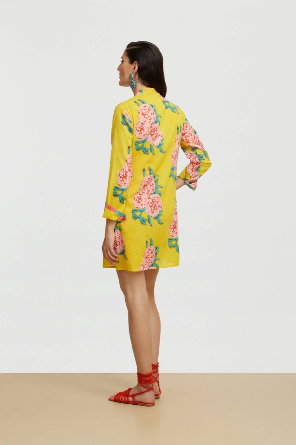 Lisa Corti kurta corta leopard flower yellow Offerta per la Festa della Mamma