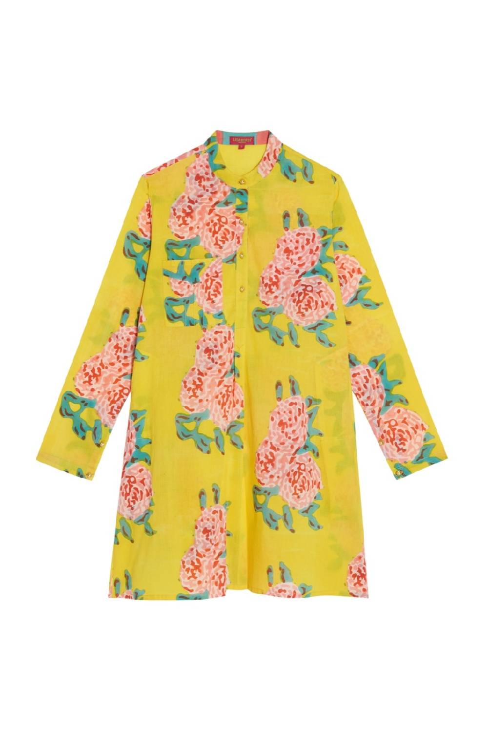 Lisa Corti kurta corta leopard flower yellow Offerta per la Festa della Mamma