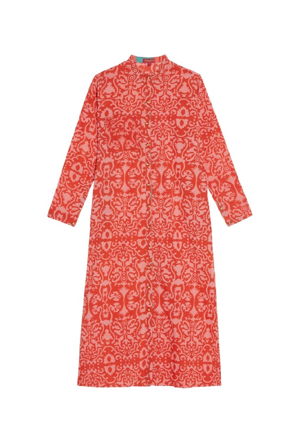 Lisa Corti kurta lunga aperta damask design red Latest fashion