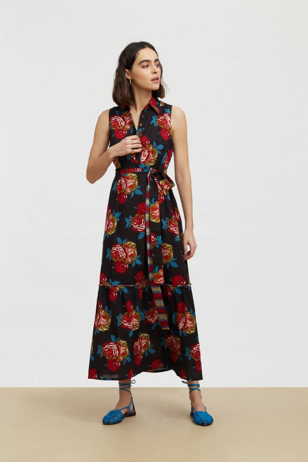 Lisa Corti abito asagao bold rose black Prezzo basso