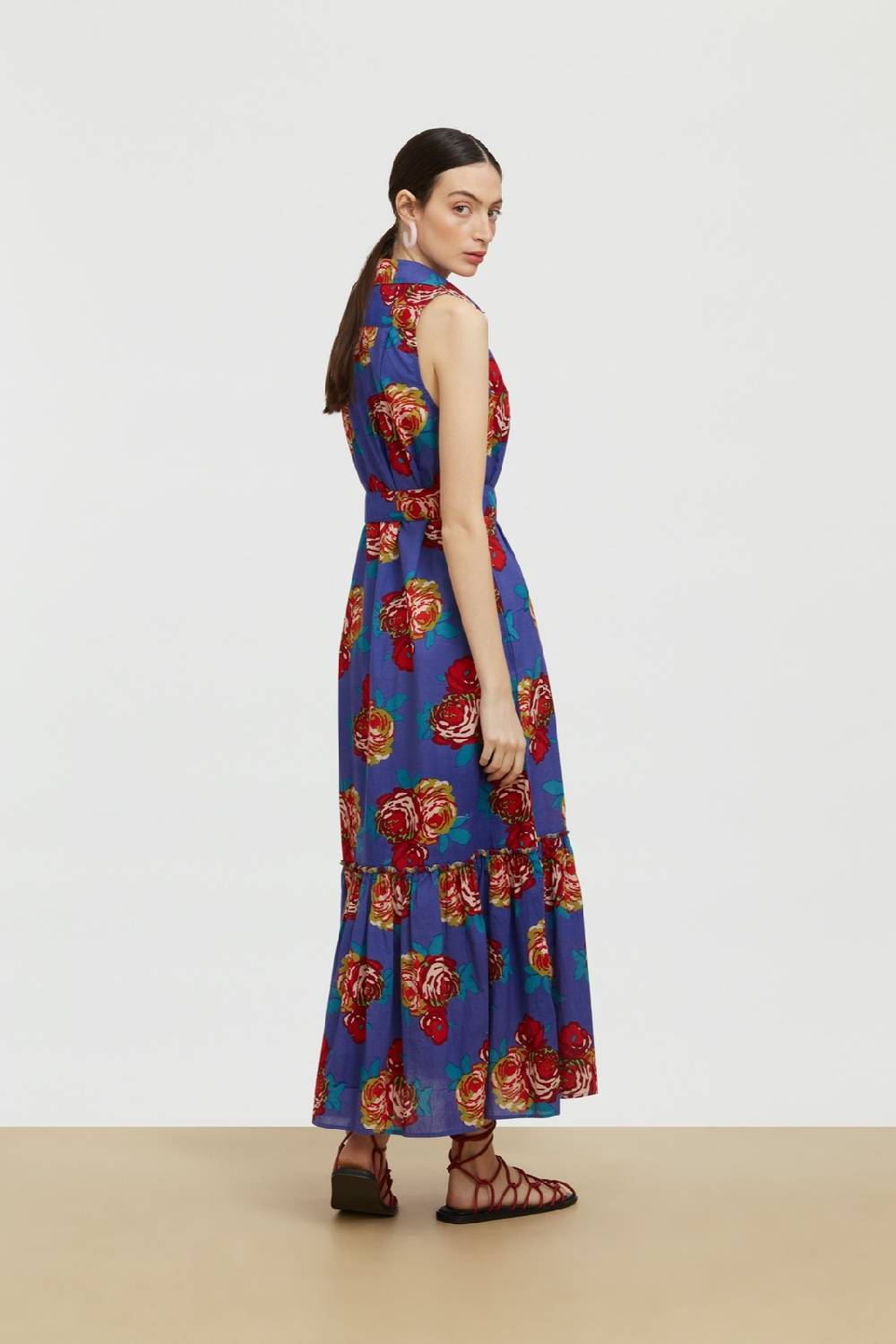 Lisa Corti abito asagao bold rose cobalt Super Saving Price