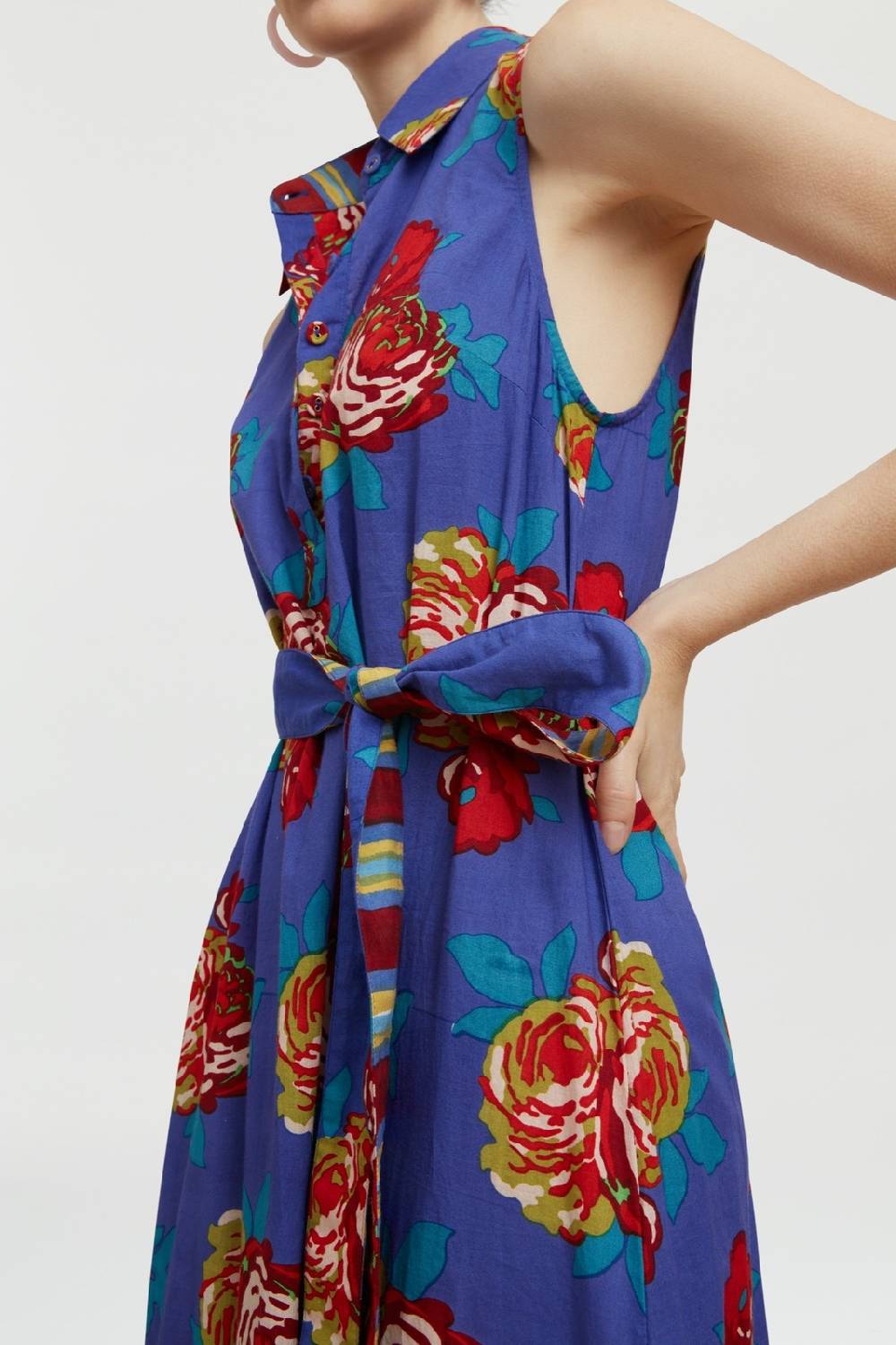 Lisa Corti abito asagao bold rose cobalt Super Saving Price