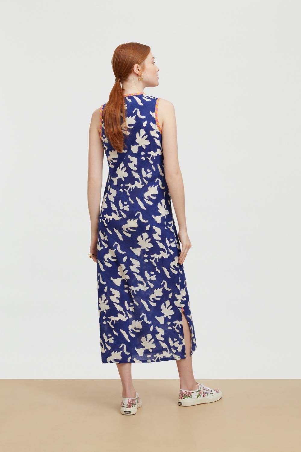 Lisa Corti abito cheack blue pot royal blue Ritorno libero