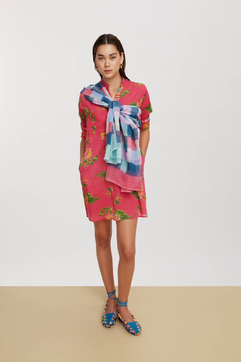 Lisa Corti kurta corta azhar flower fuxia Promozione temporanea