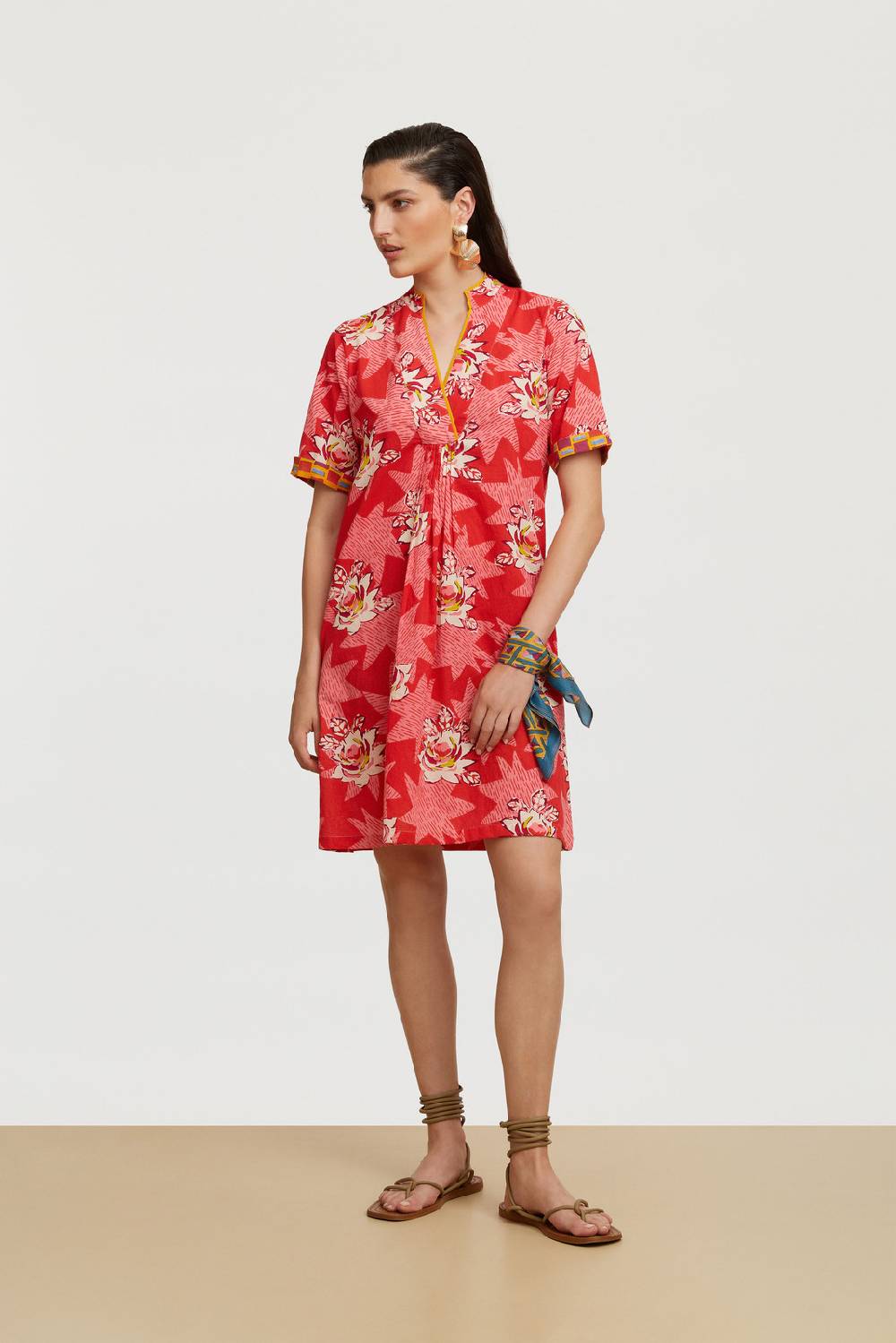 Lisa Corti abito radha star flower red Fino al 50% di sconto