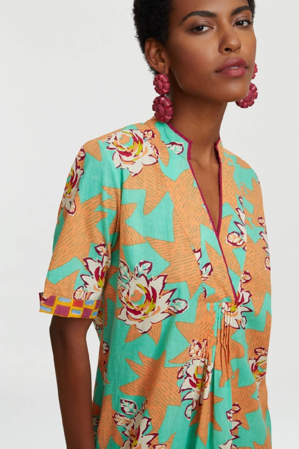 Lisa Corti abito radha star flower aqua Fino al 60% di sconto