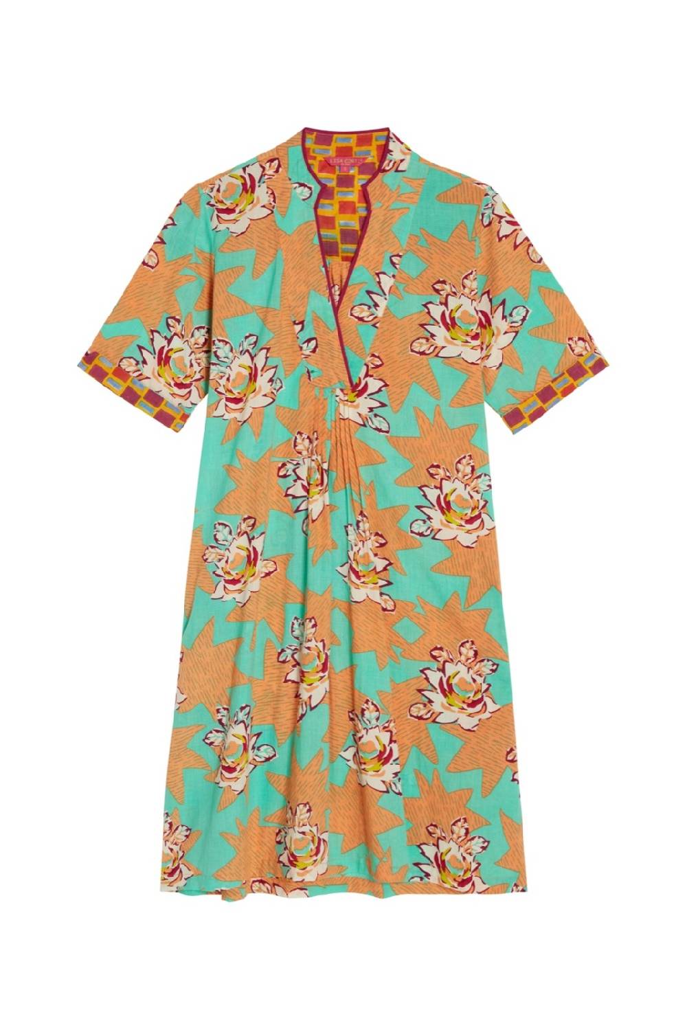 Lisa Corti abito radha star flower aqua Fino al 60% di sconto
