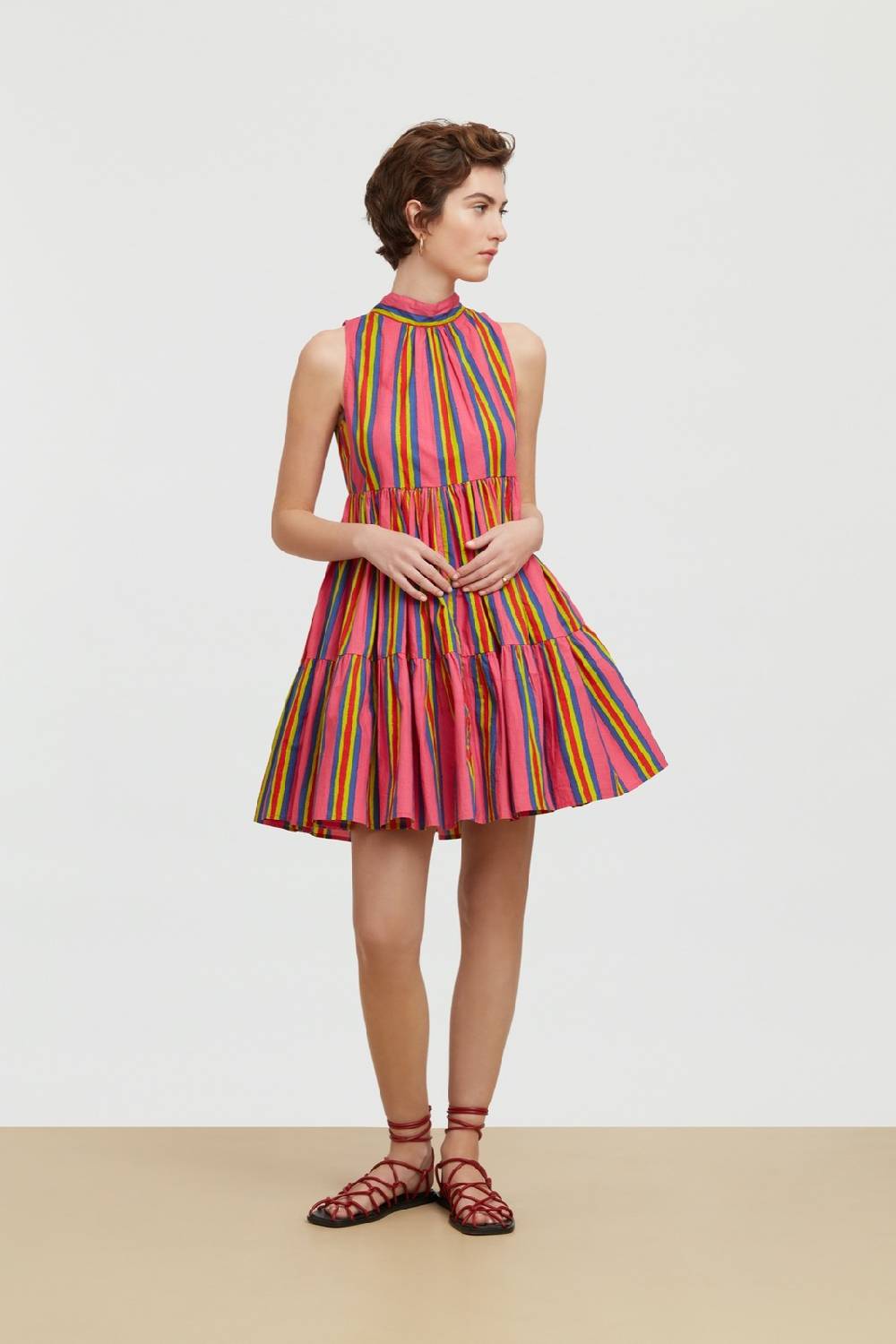 Lisa Corti abito jaipur crazy stripes fucsia Fino al 65% di sconto