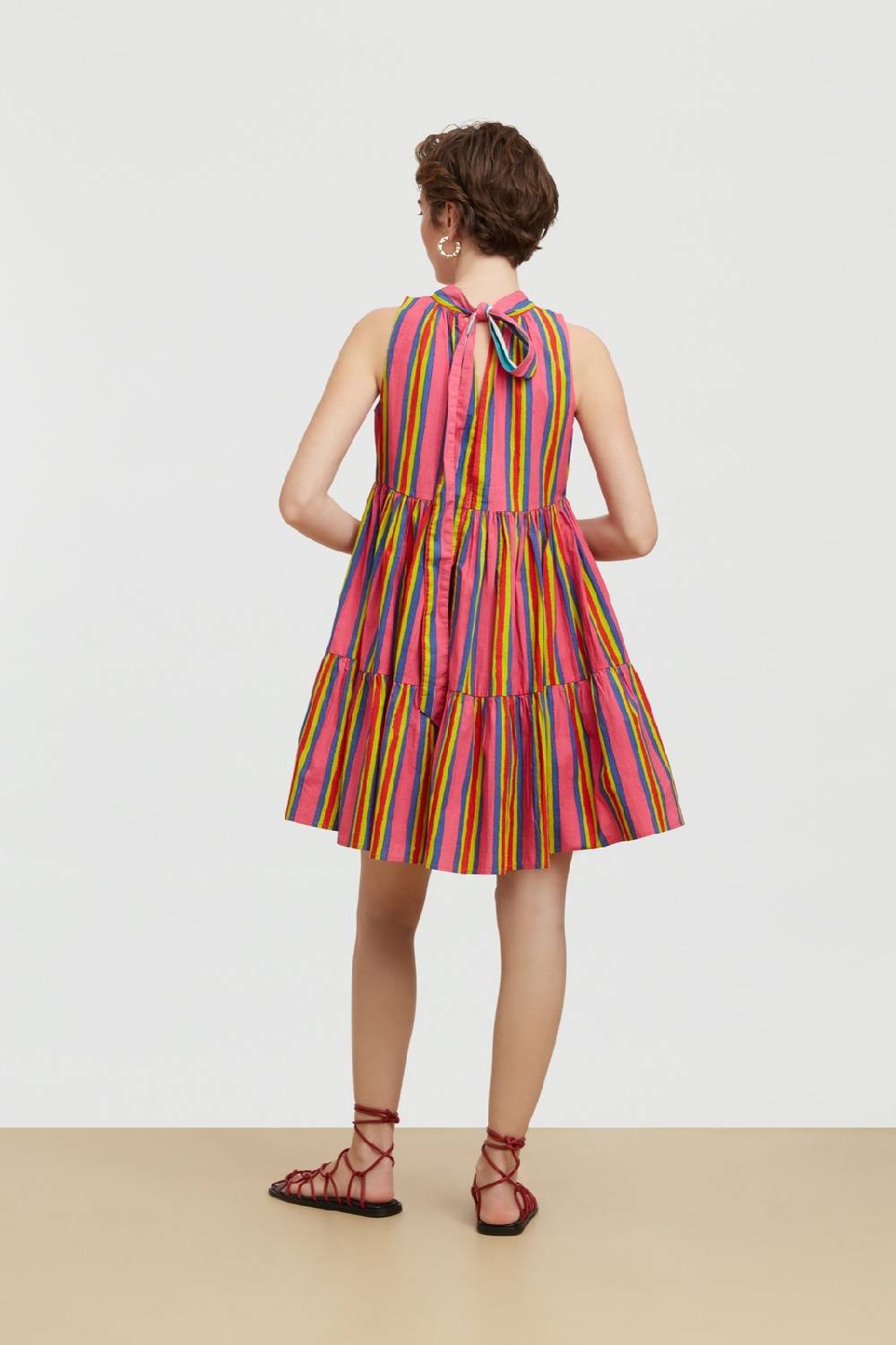 Lisa Corti abito jaipur crazy stripes fucsia Fino al 65% di sconto