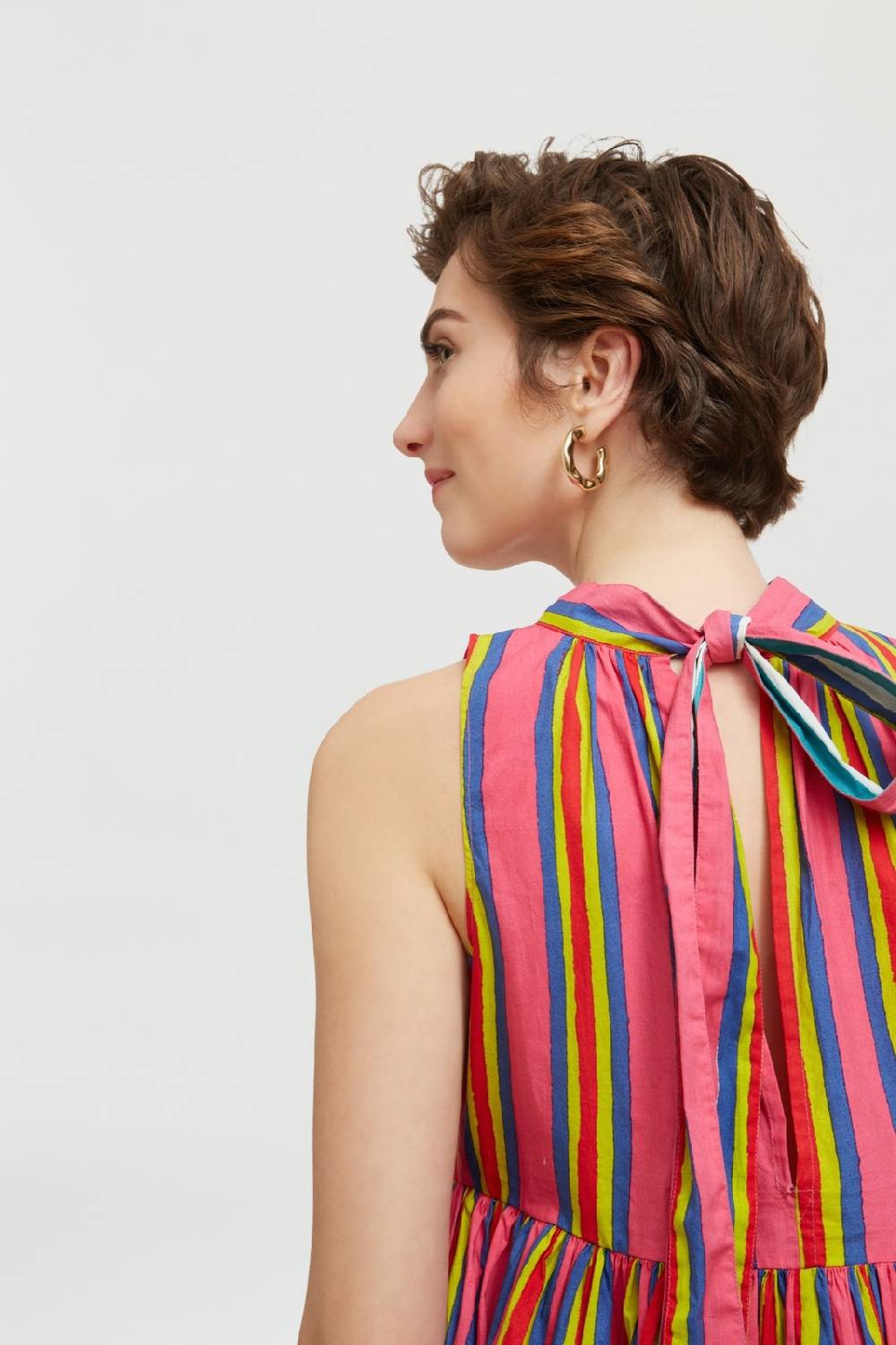 Lisa Corti abito jaipur crazy stripes fucsia Fino al 65% di sconto