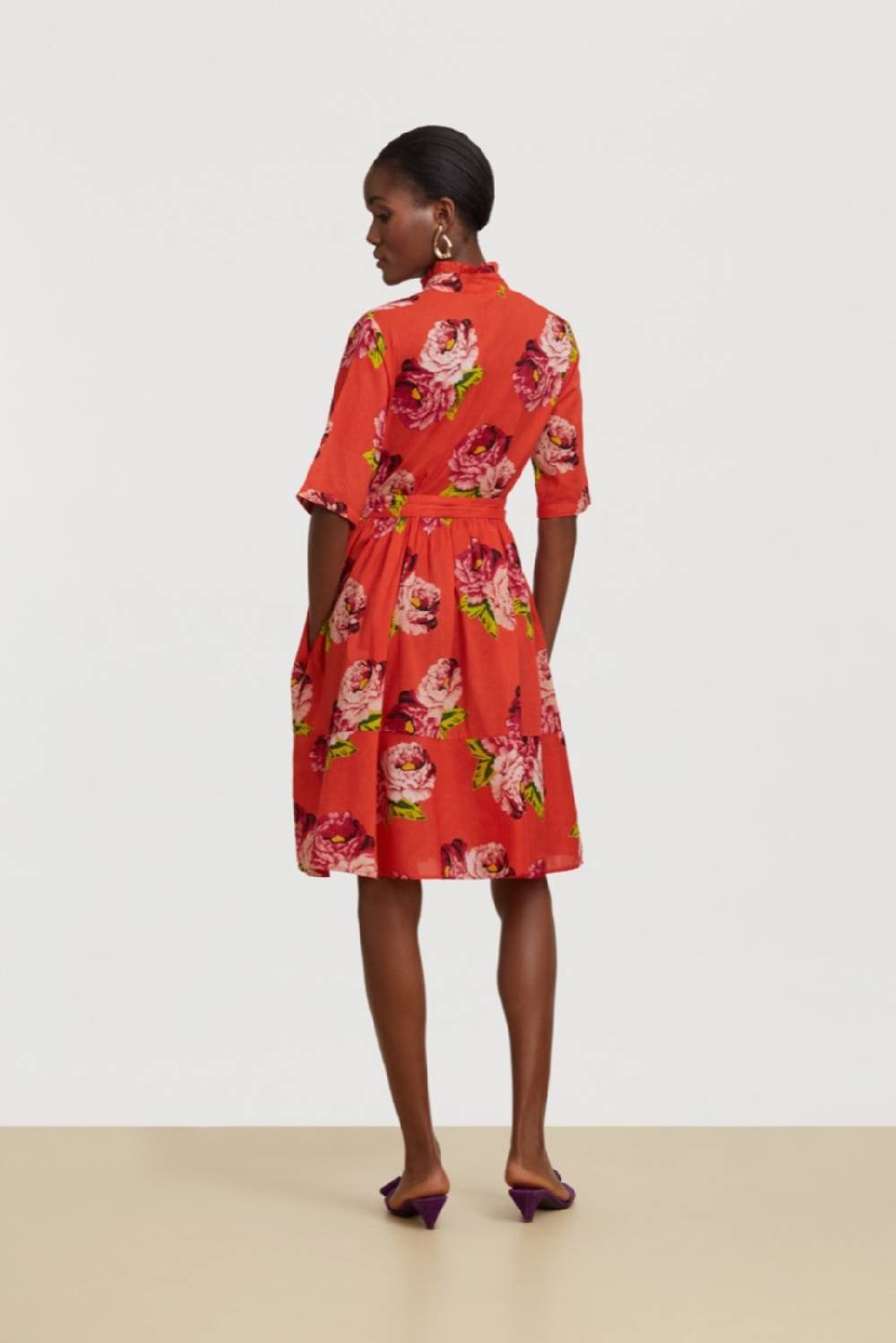 Lisa Corti abito greta folk rose coral Offerta speciale della fabbrica