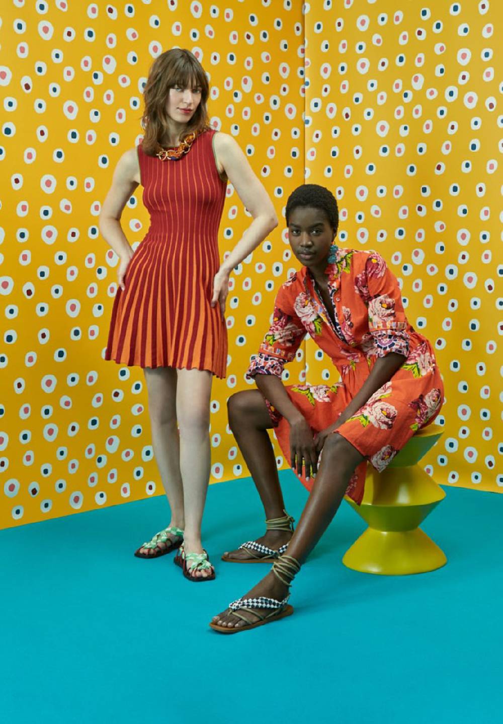 Lisa Corti abito greta folk rose coral Offerta speciale della fabbrica