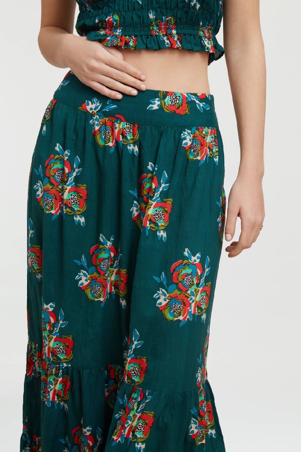 Lisa Corti gonna lehenga cubist rose peacock In vendita
