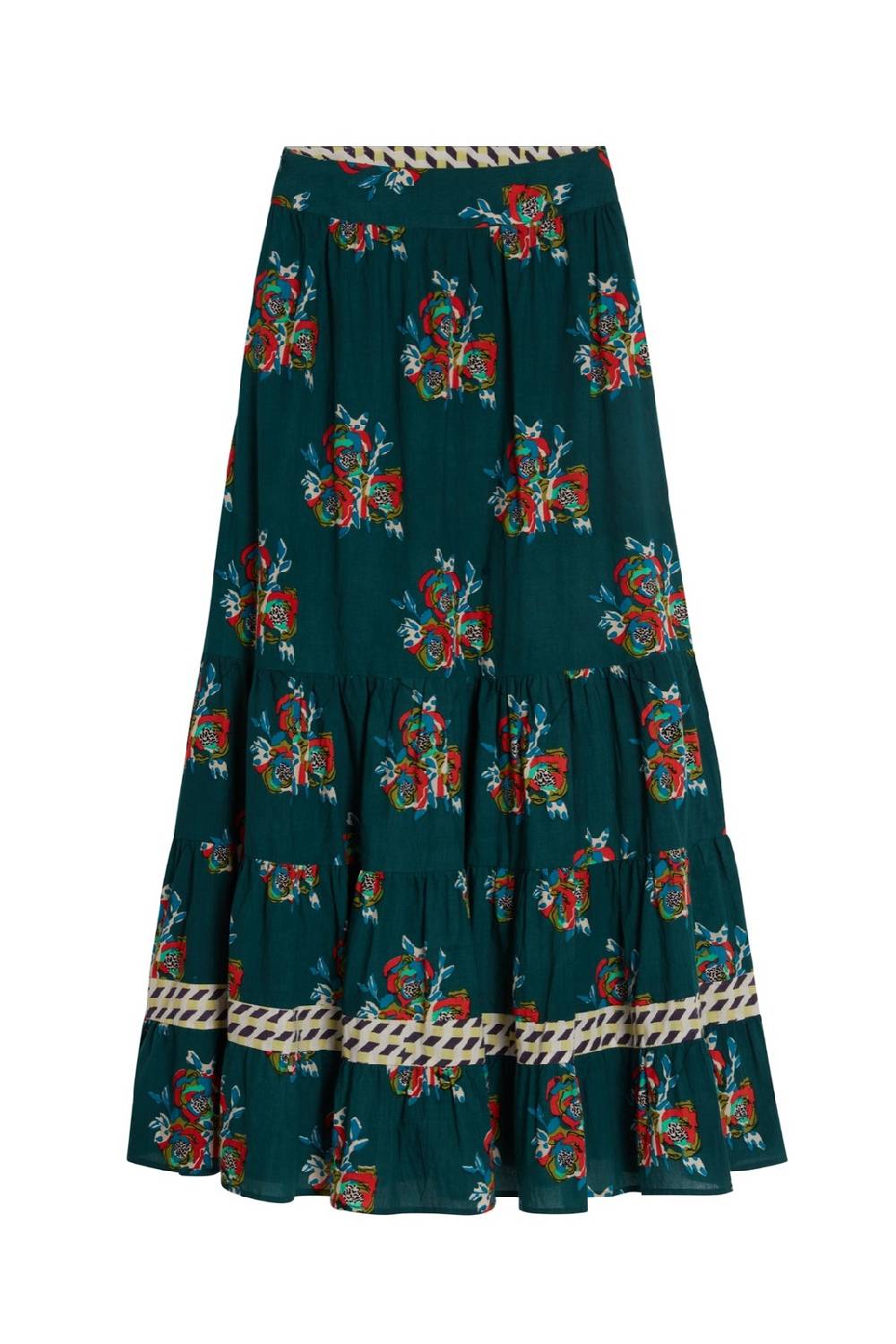 Lisa Corti gonna lehenga cubist rose peacock In vendita