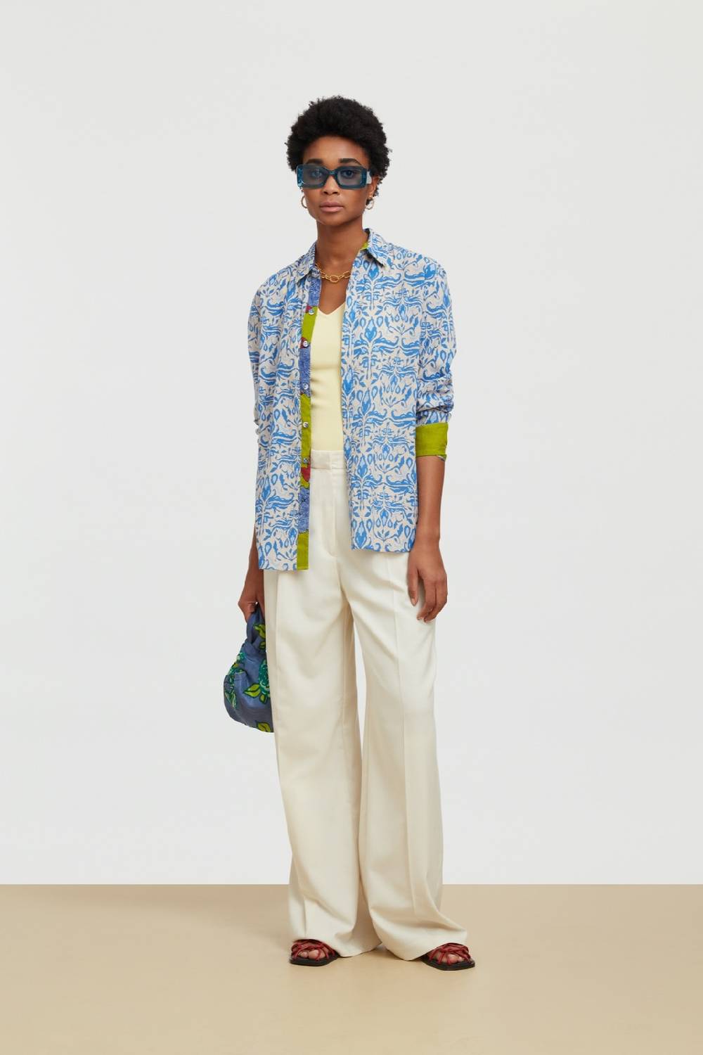 Lisa Corti camicia acapulco abhanery damasque blue Duty-free