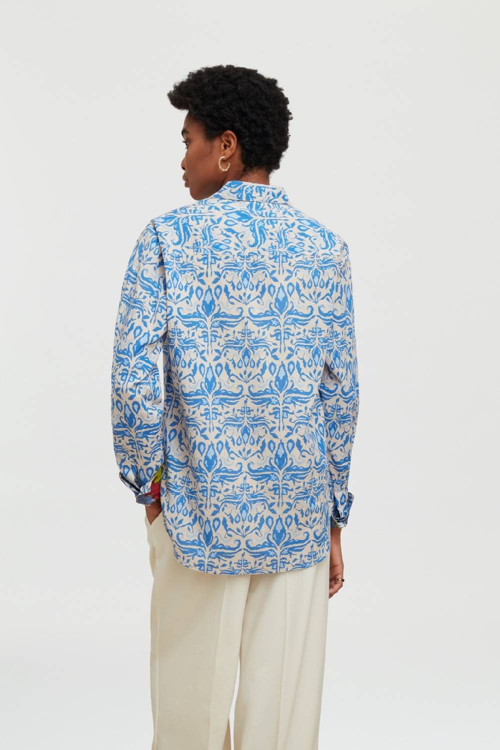 Lisa Corti camicia acapulco abhanery damasque blue Duty-free