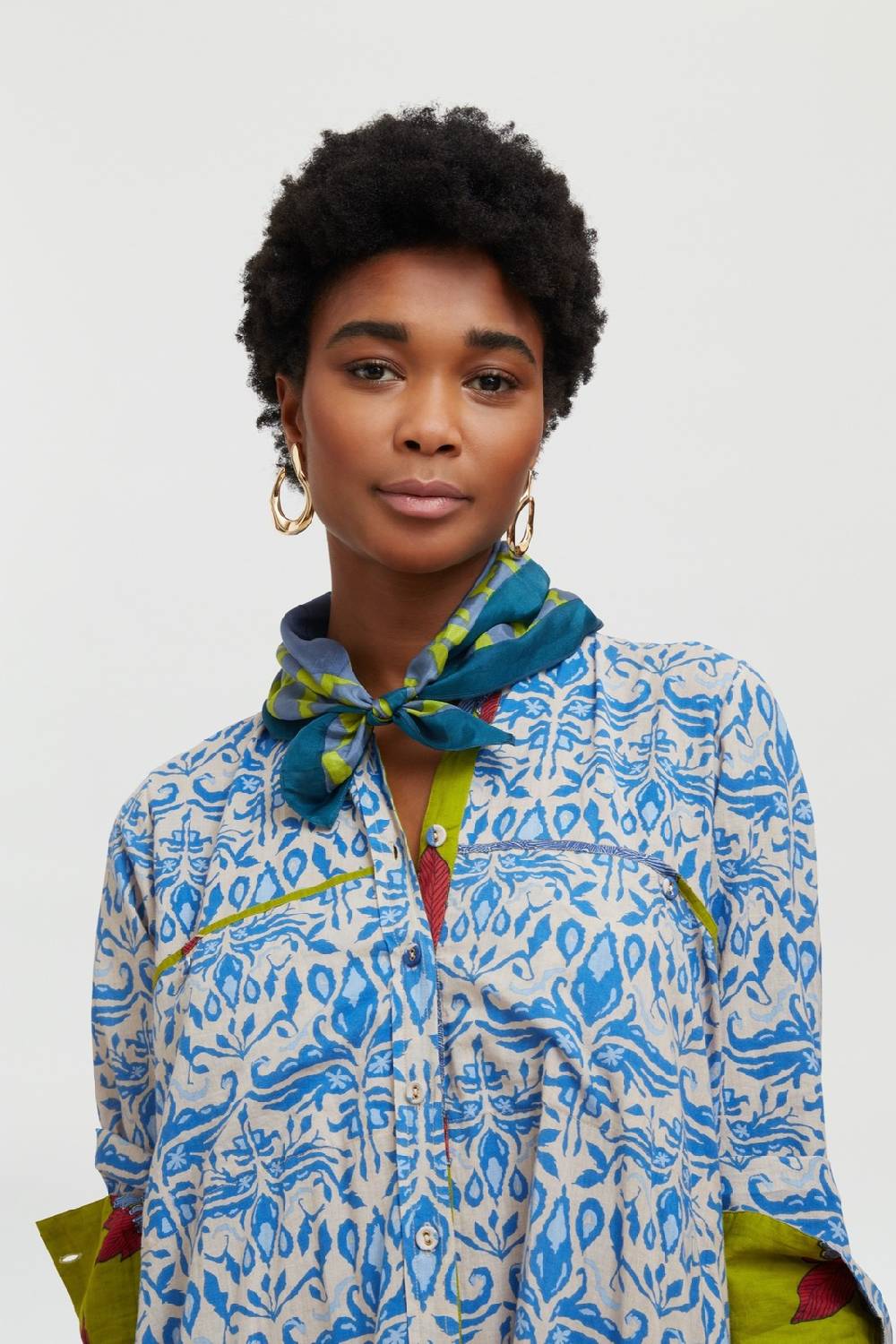 Lisa Corti camicia acapulco abhanery damasque blue Duty-free