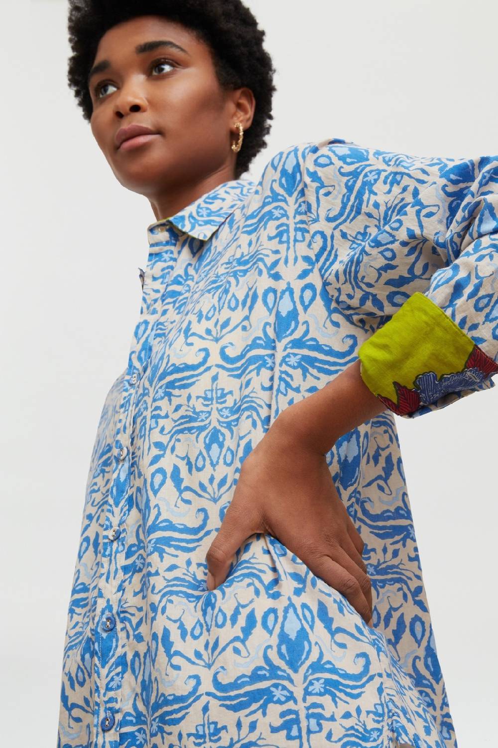 Lisa Corti camicia acapulco abhanery damasque blue Duty-free