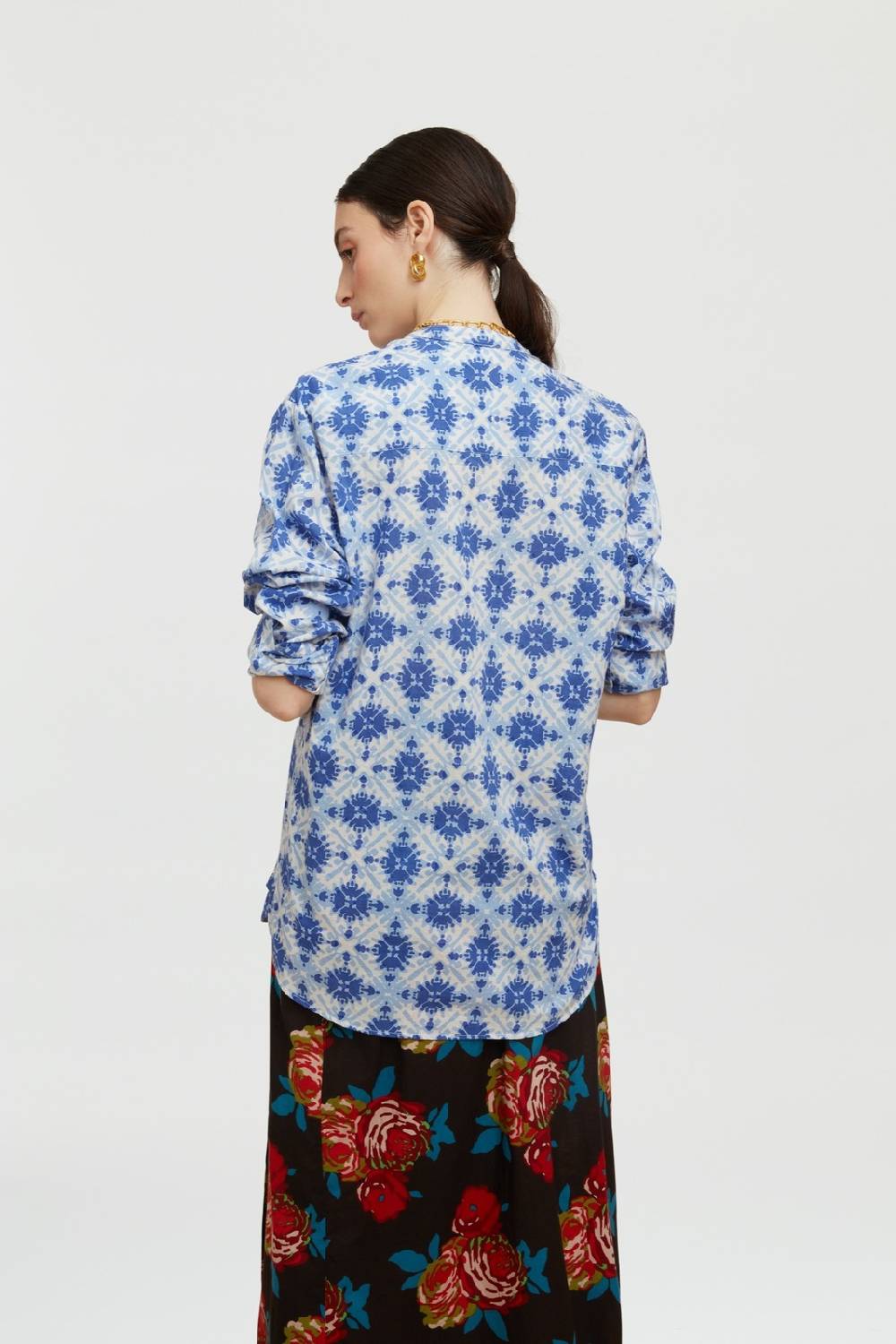 Lisa Corti camicia santorini morocco design blue 2025