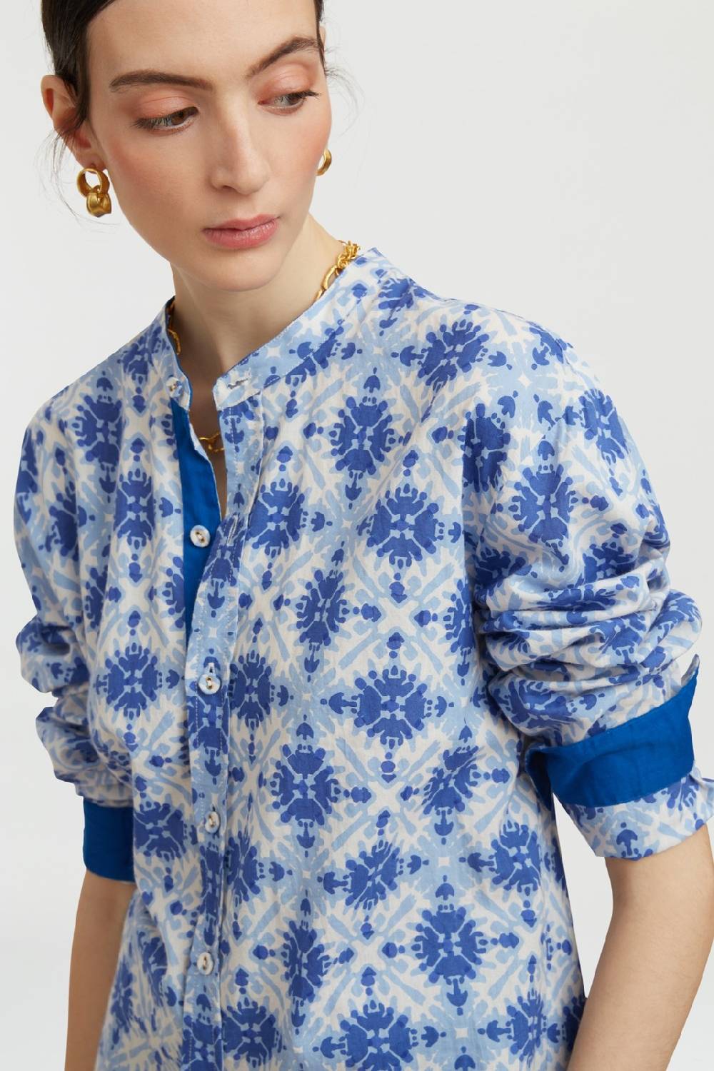 Lisa Corti camicia santorini morocco design blue 2025