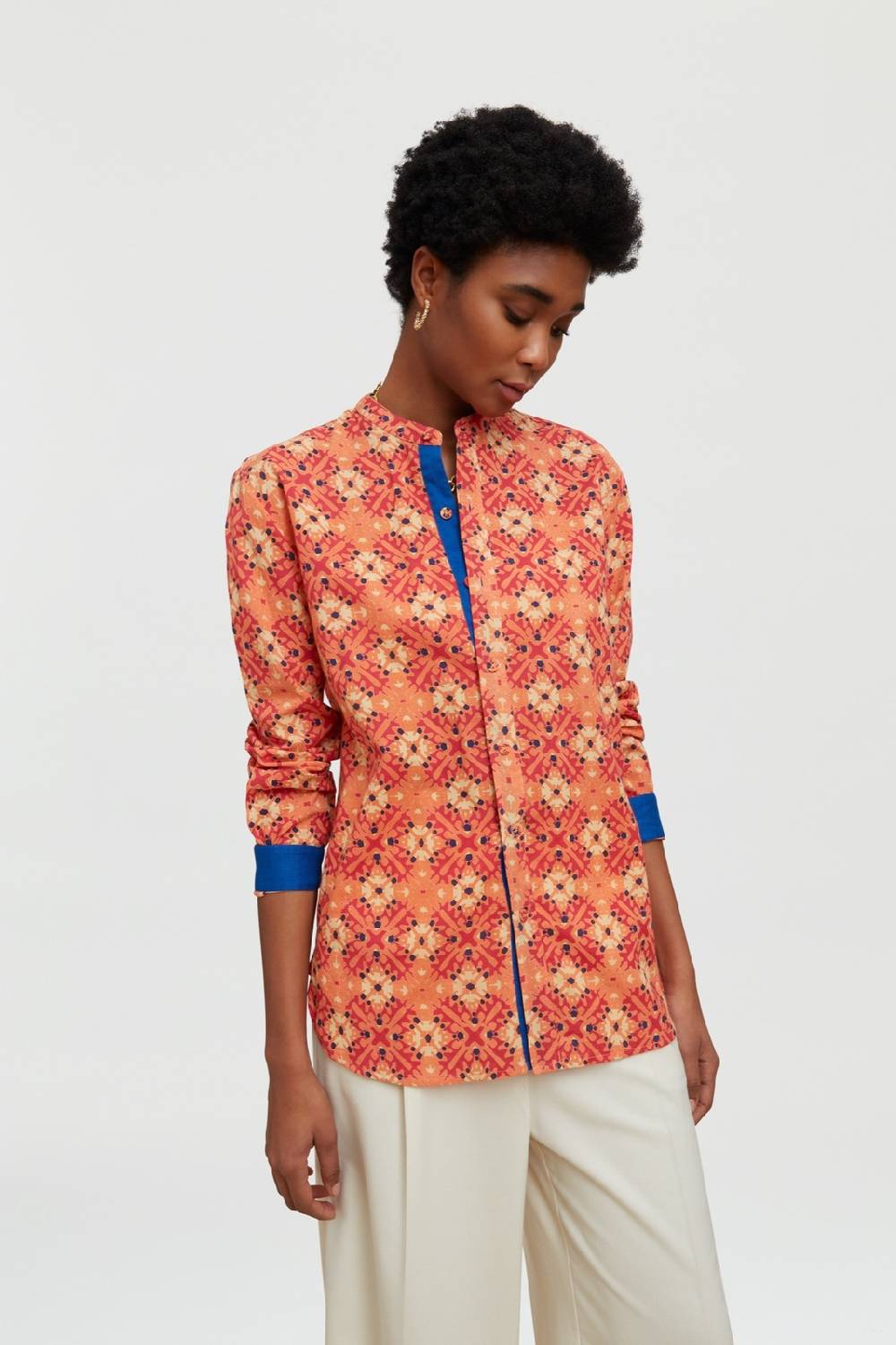 Lisa Corti camicia santorini morocco design red In Linea