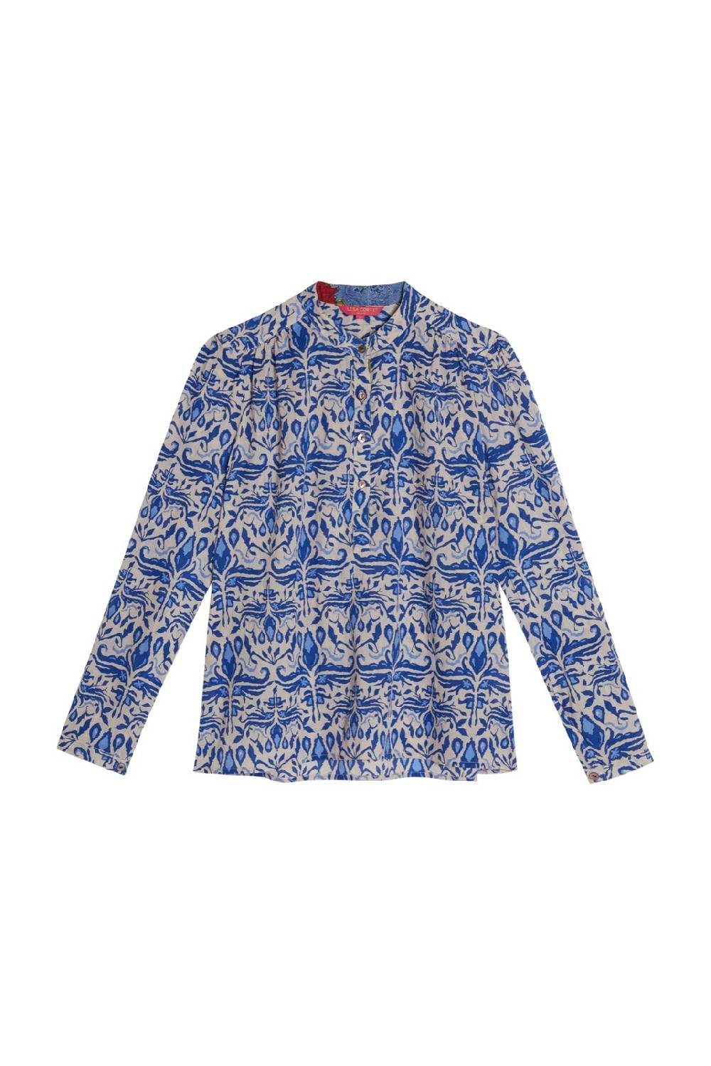 Lisa Corti camicia batumi abhanery damasque blue Qualità