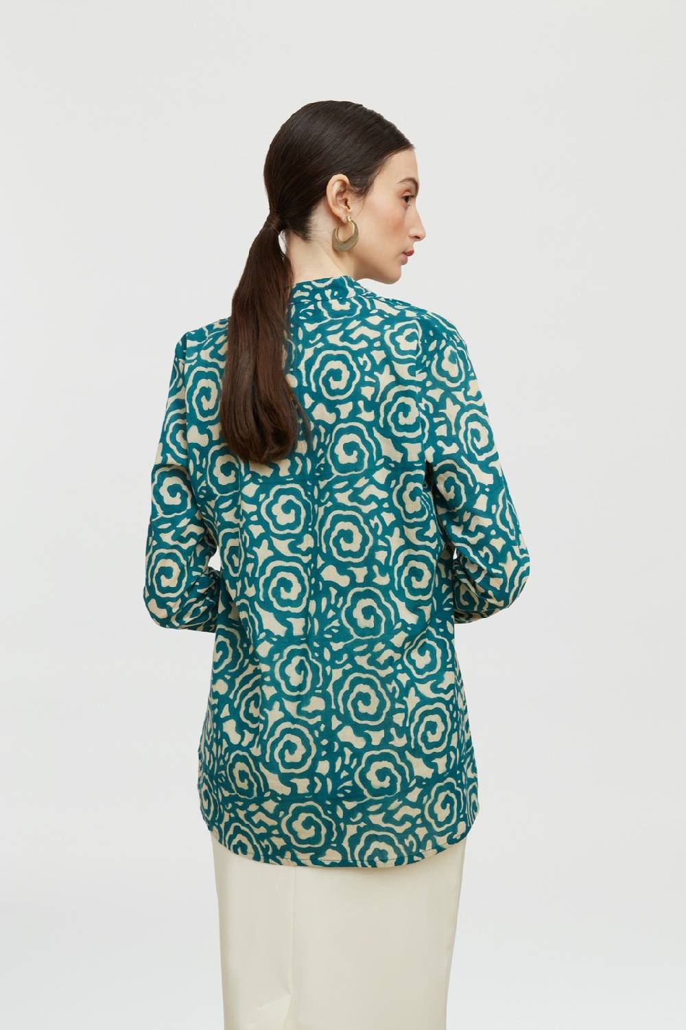 Lisa Corti camicia rashmi spiral peacock natural Promozione
