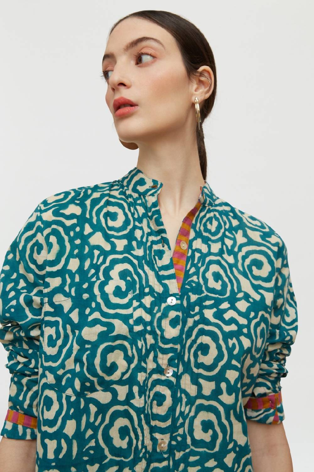 Lisa Corti camicia rashmi spiral peacock natural Promozione