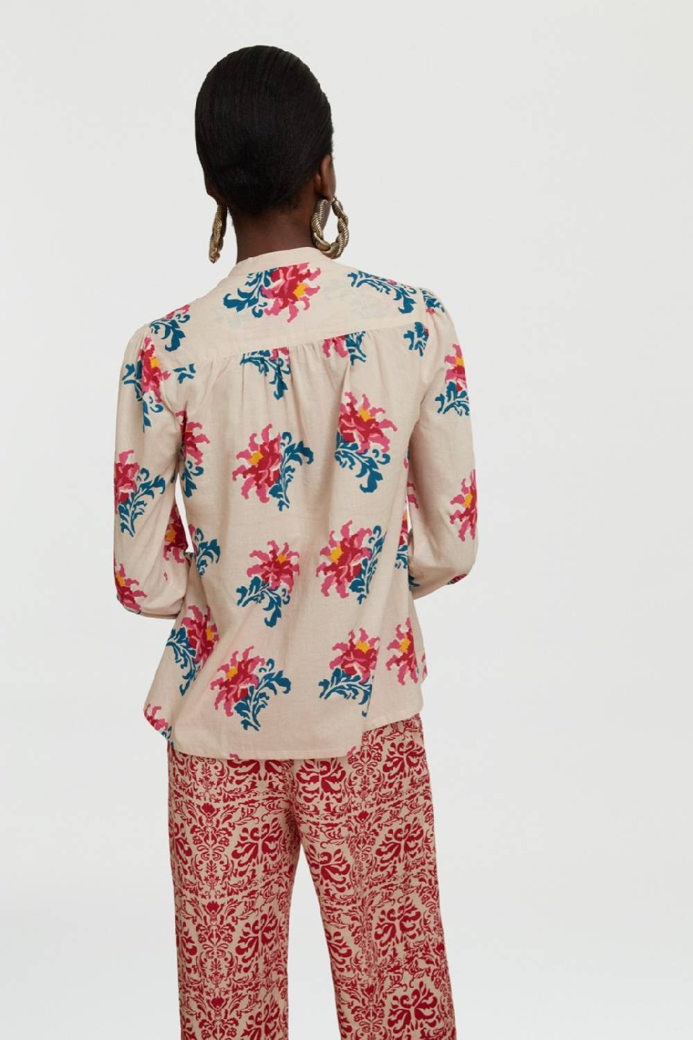 Lisa Corti camicia batumi tangeri rose cream Spedizione Gratuita