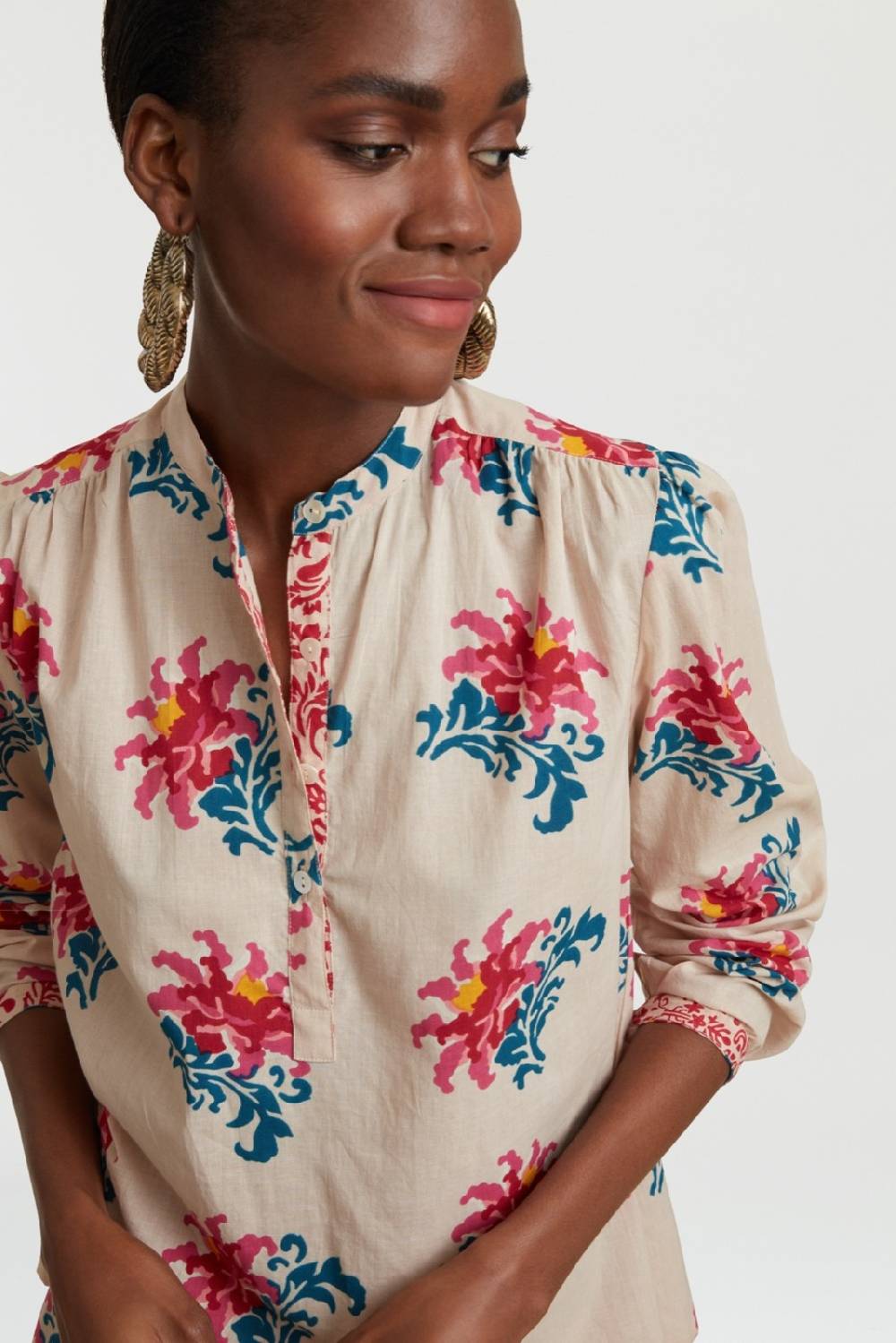 Lisa Corti camicia batumi tangeri rose cream Spedizione Gratuita