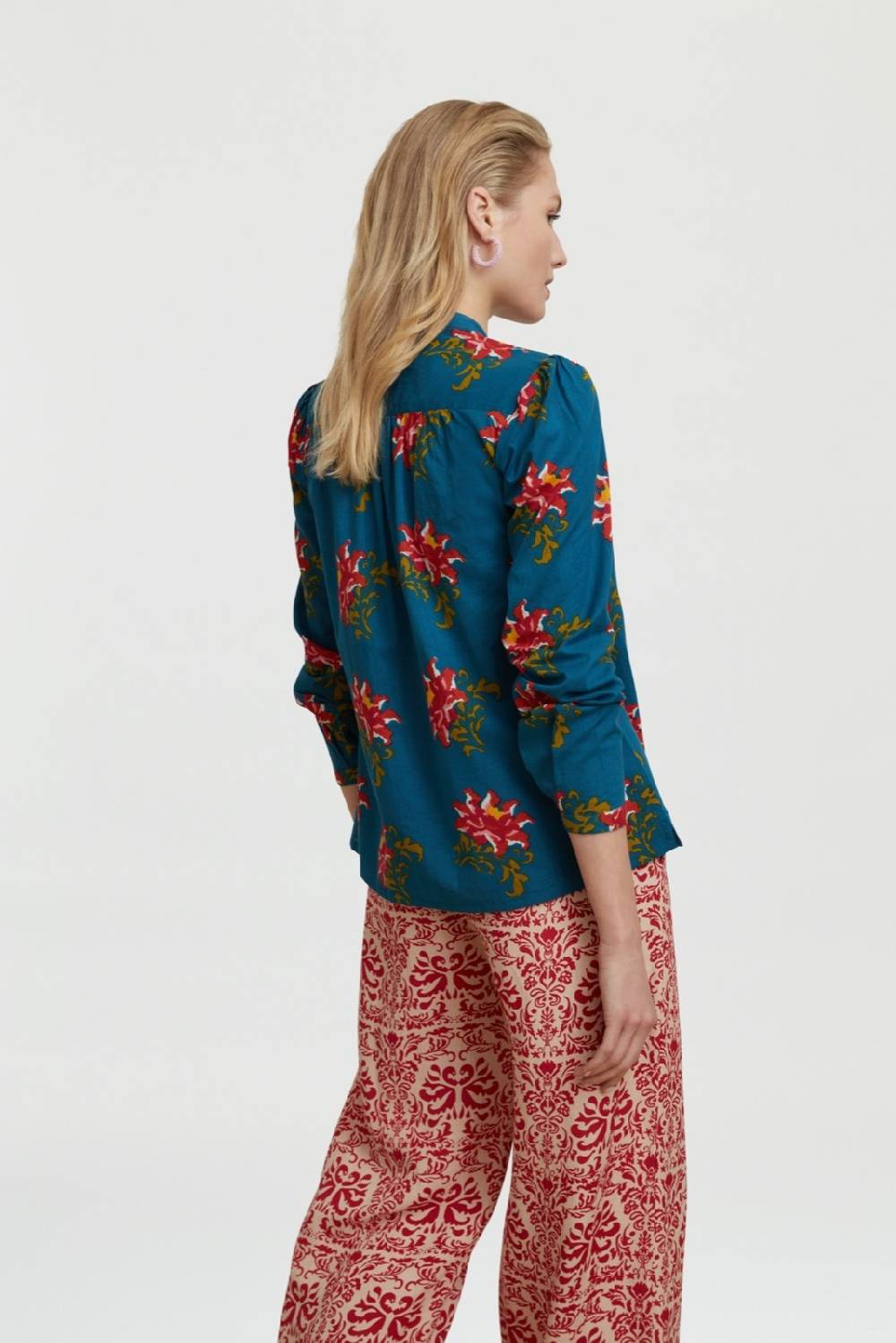 Lisa Corti camicia batumi tangeri rose teal Pezzi Unici