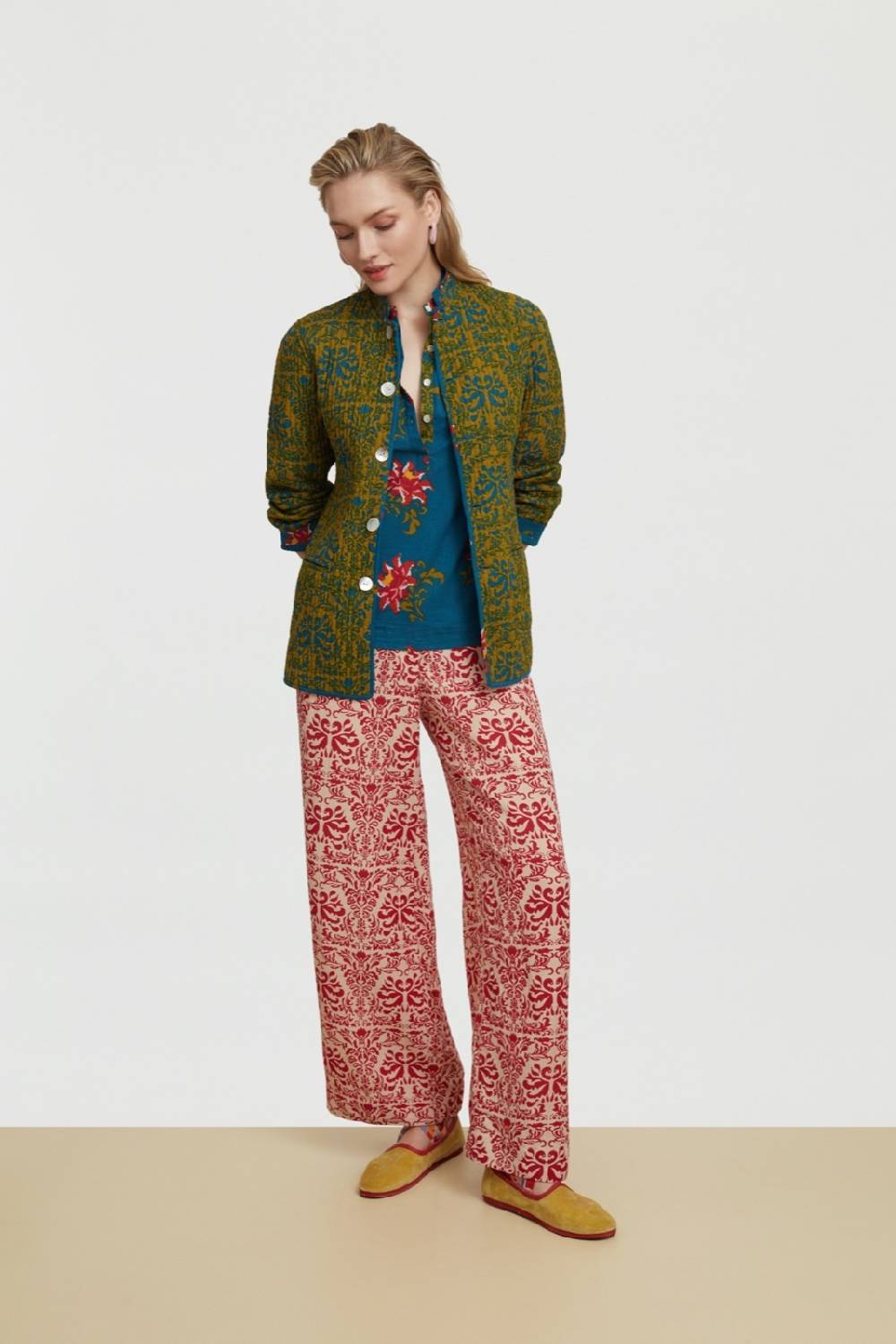 Lisa Corti camicia batumi tangeri rose teal Pezzi Unici