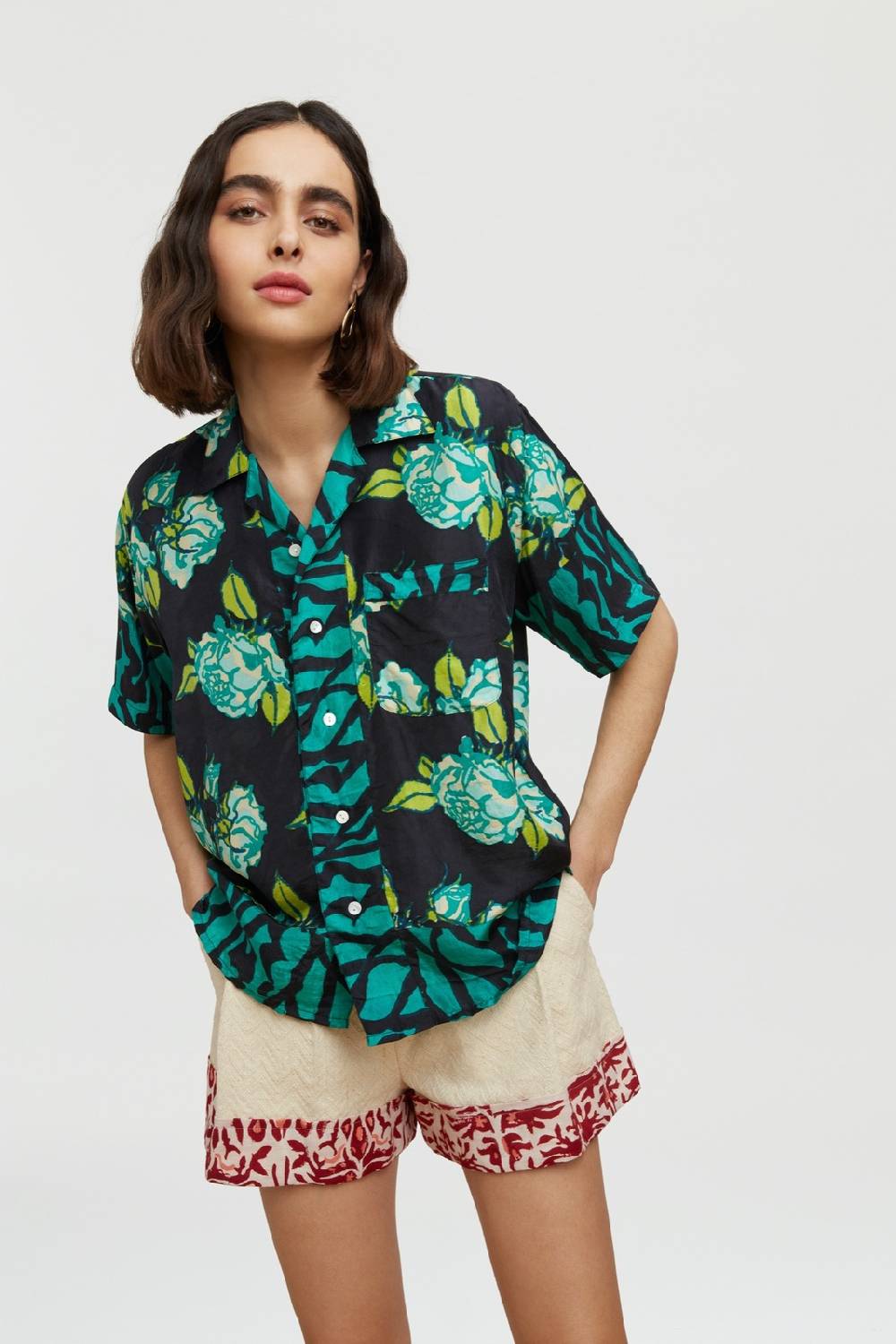 Lisa Corti camicia bowling rosa spina black Consegna Veloce