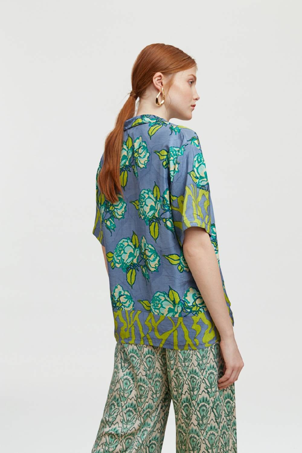 Lisa Corti camicia bowling rosa spina glicine Fino Al -60%