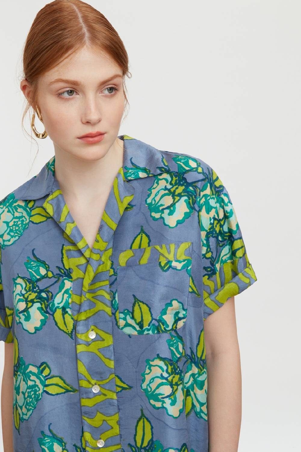 Lisa Corti camicia bowling rosa spina glicine Fino Al -60%