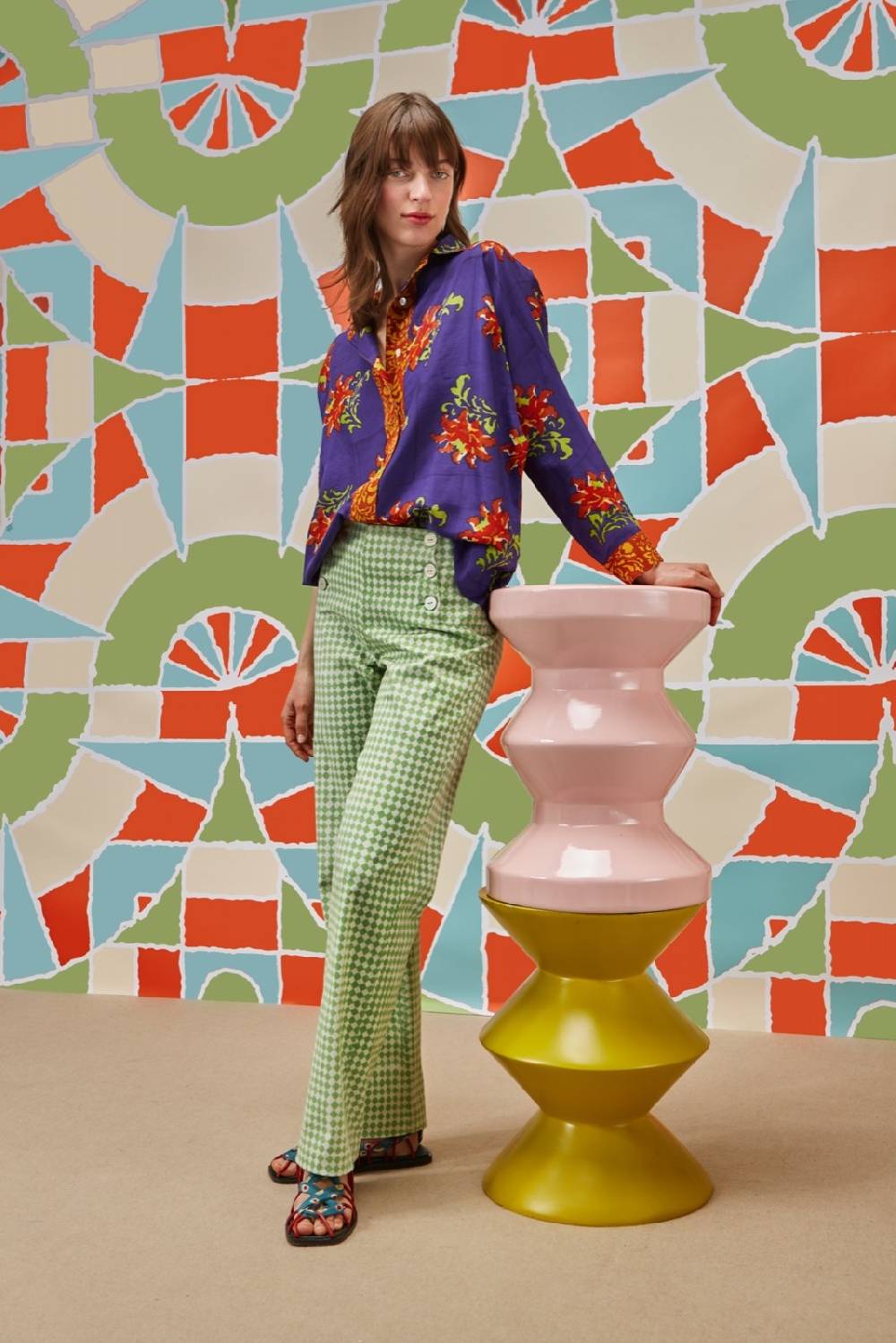 Lisa Corti camicia dahlia tangeri flower purple Affare Del Giorno