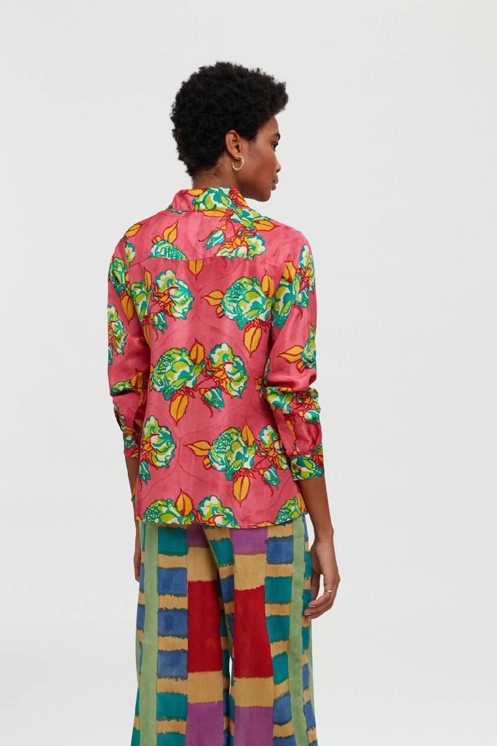 Lisa Corti camicia bella rosa spina geranium Prezzo Ridotto