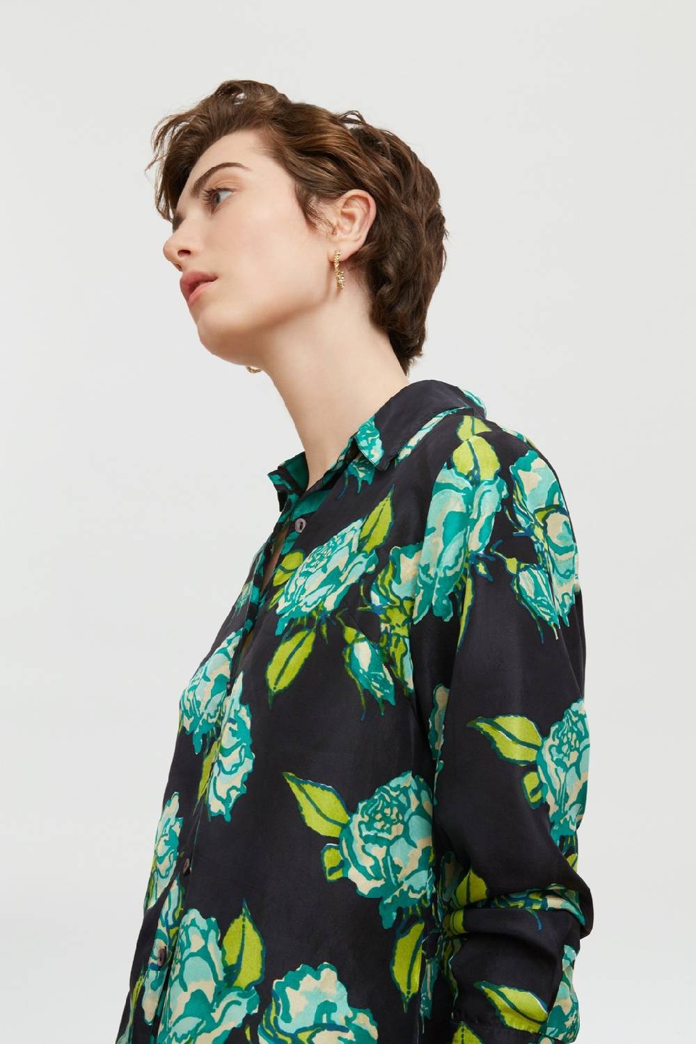 Lisa Corti camicia bella rosa spina black Sottocosto