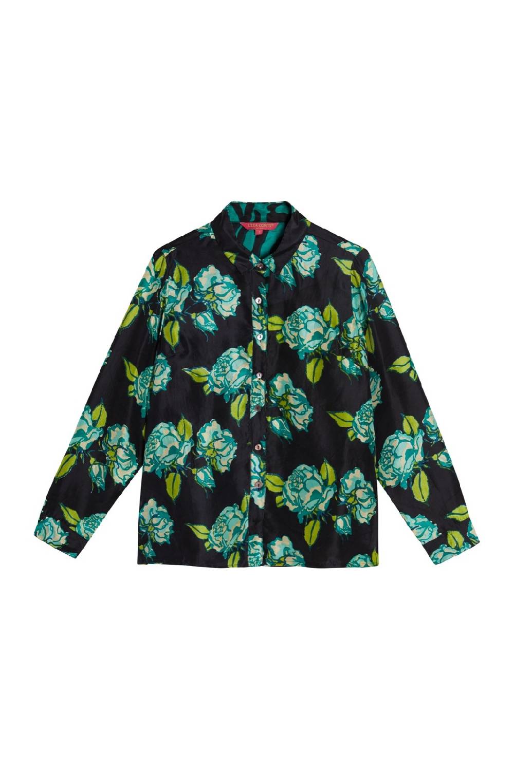 Lisa Corti camicia bella rosa spina black Sottocosto