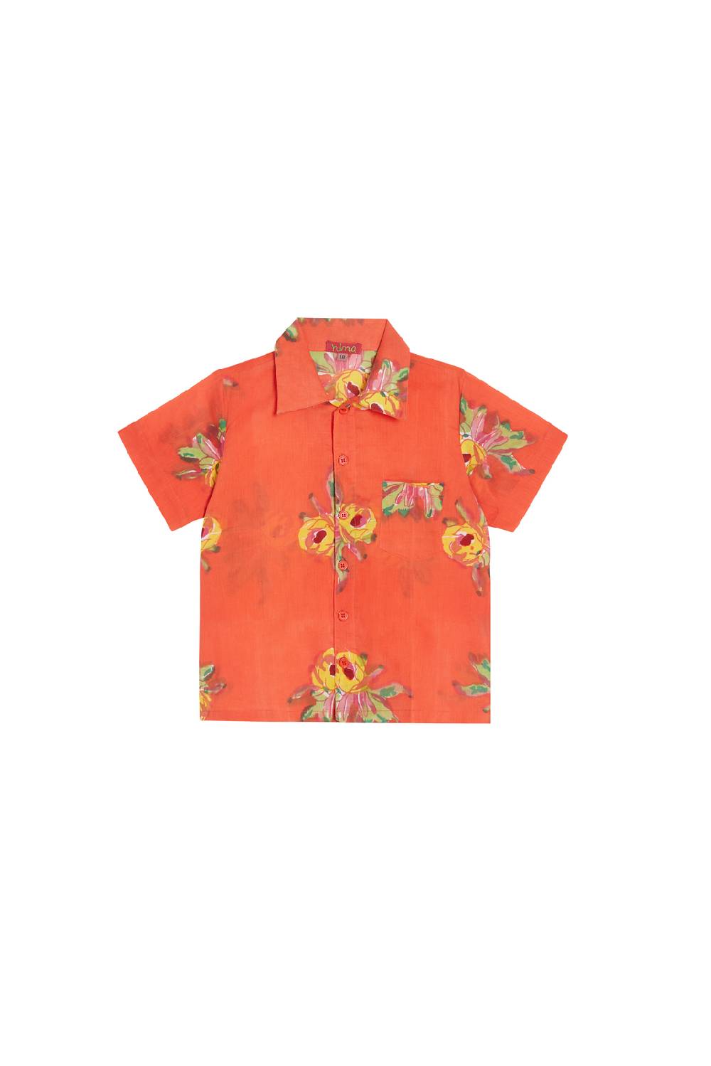 Lisa Corti camicia baby pietro arabesque flower red indo Sconto