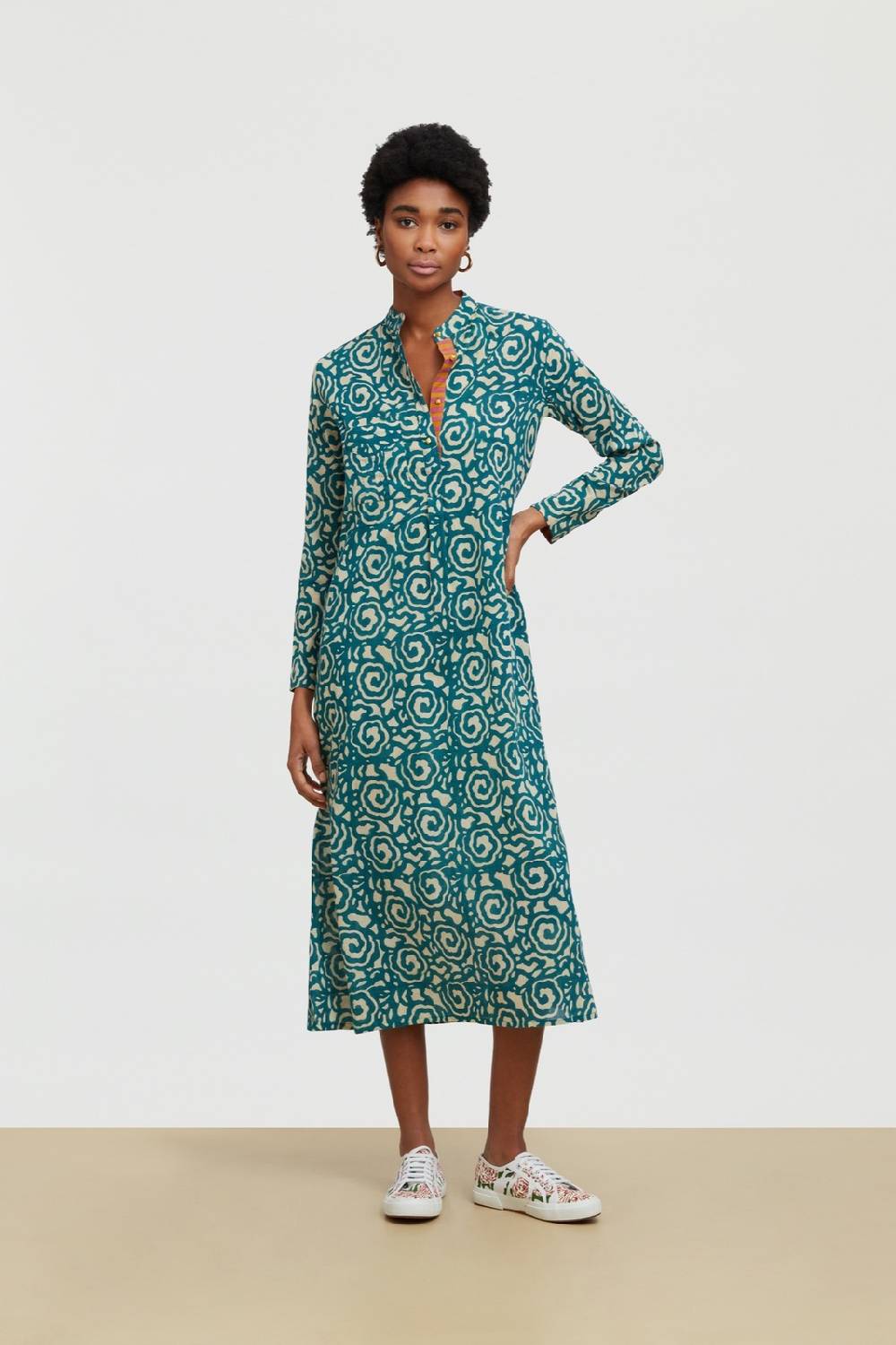 Lisa Corti kurta lunga spiral peacock natural Online