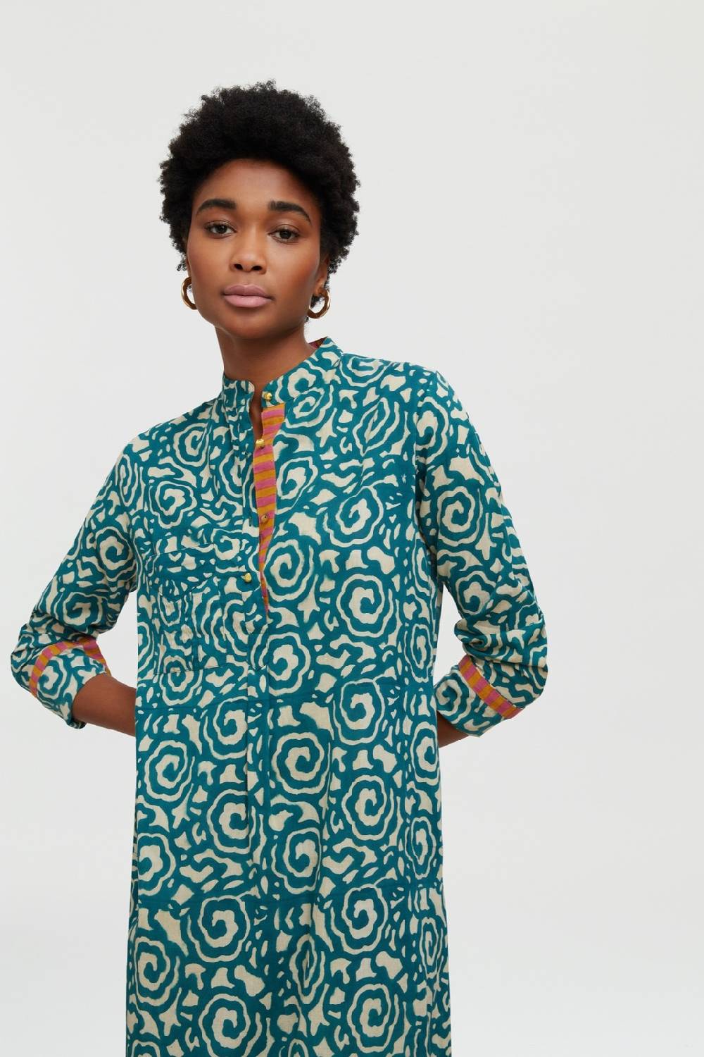Lisa Corti kurta lunga spiral peacock natural Online