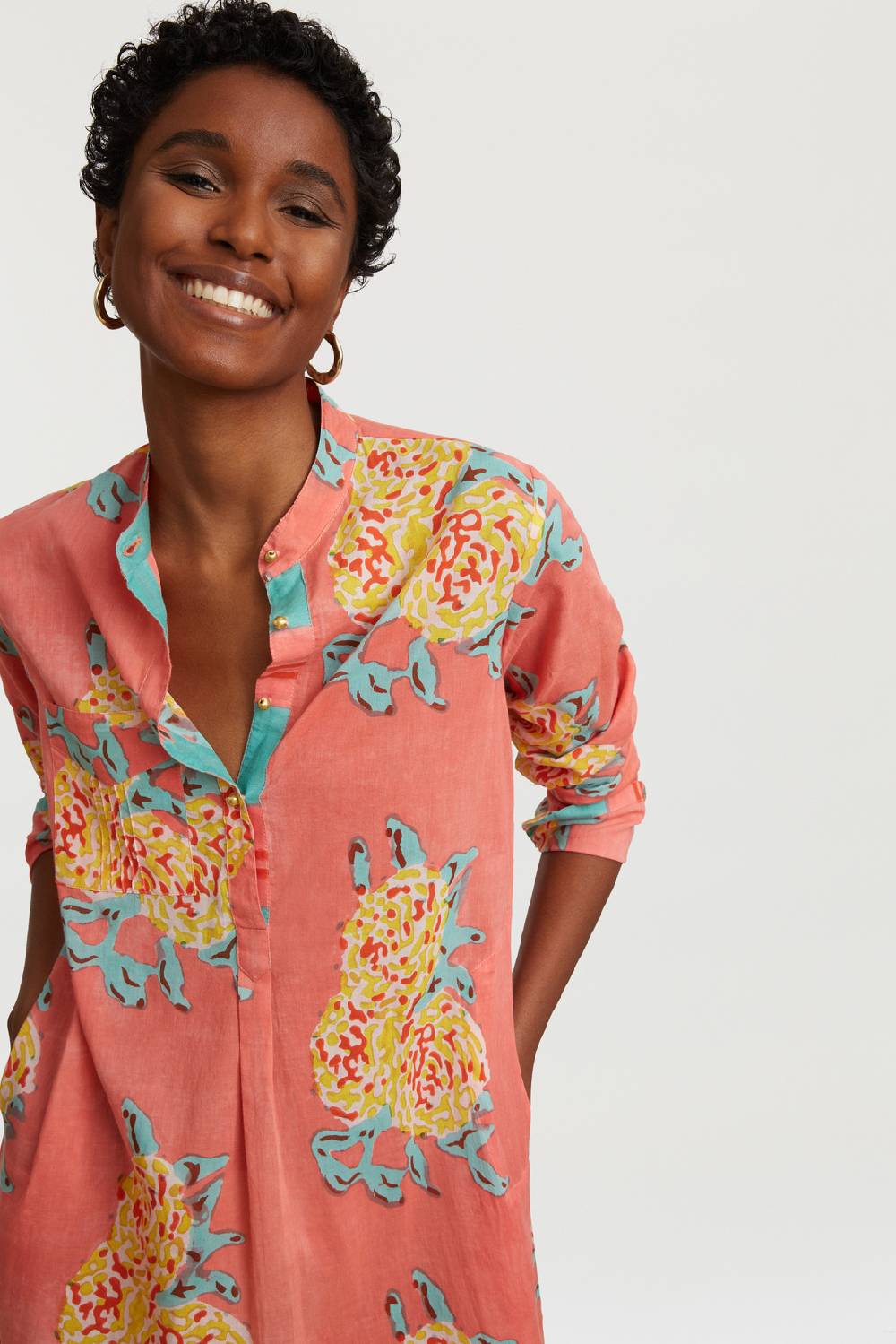Lisa Corti kurta corta leopard flower old pink I Più Venduti