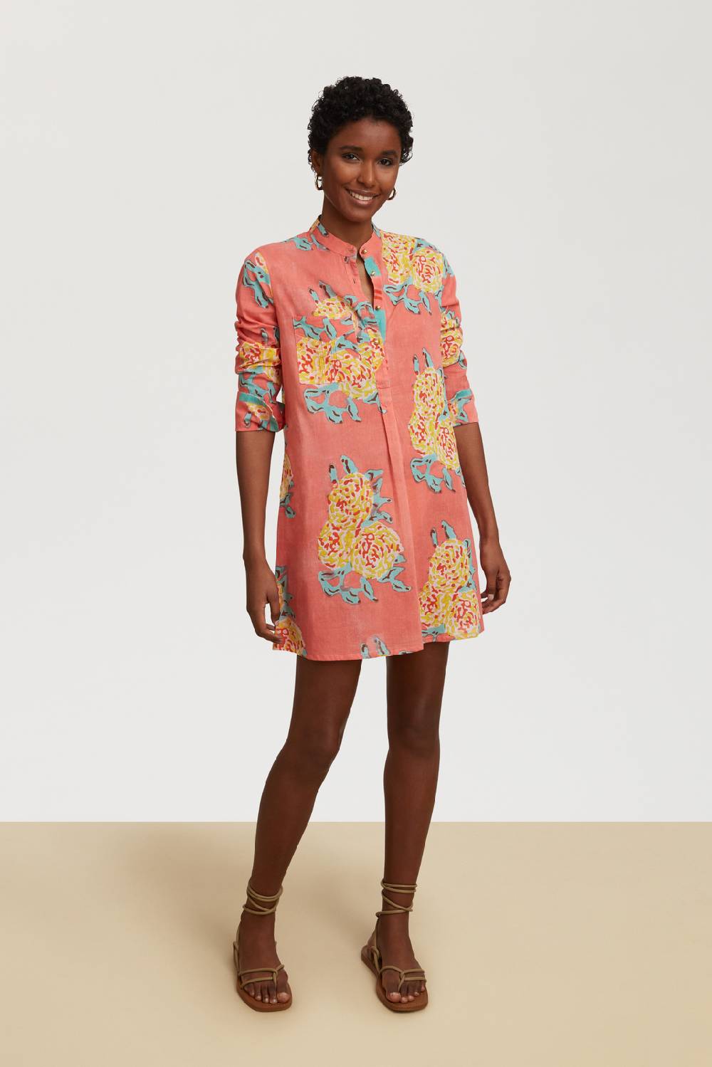 Lisa Corti kurta corta leopard flower old pink I Più Venduti