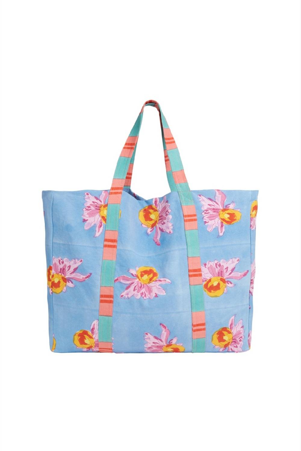 Lisa Corti borsa shopping arabesque flower light blue In Saldo