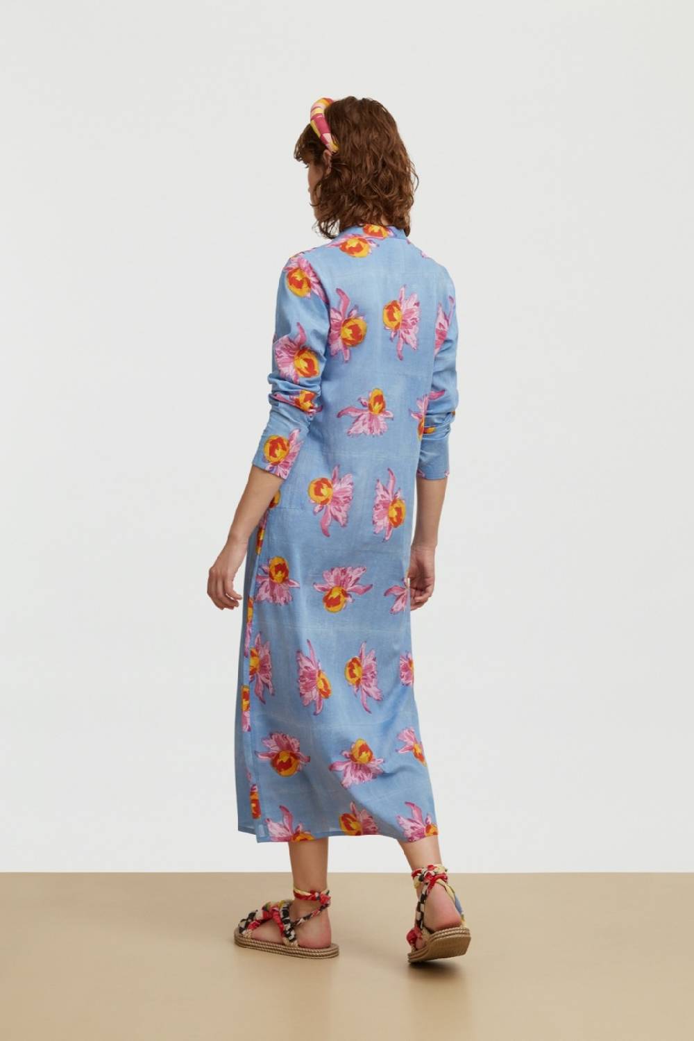 Lisa Corti kurta lunga arabesque flower light Nuova
