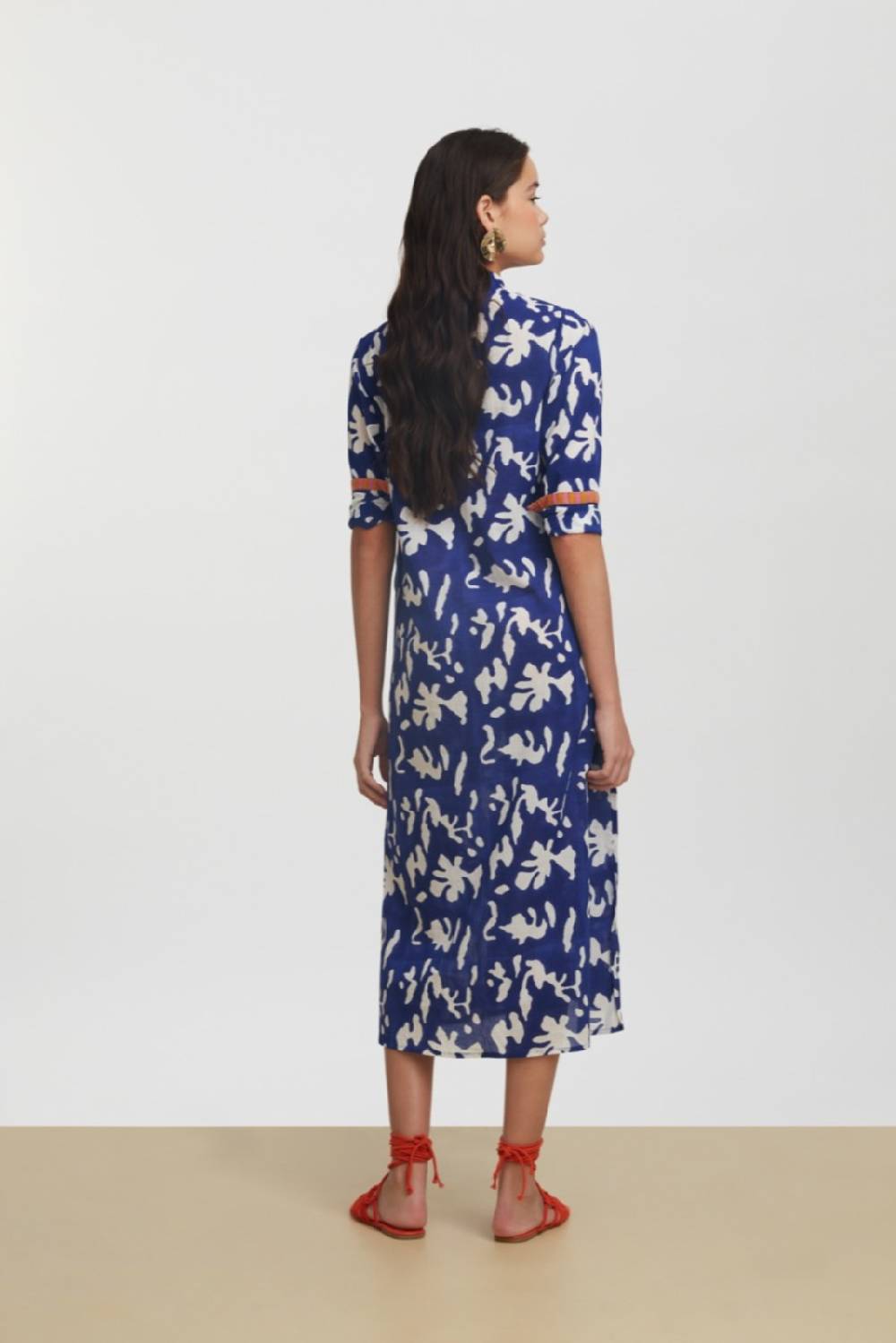 Lisa Corti kurta lunga aperta blue pot royal blue Prezzo di fabbrica