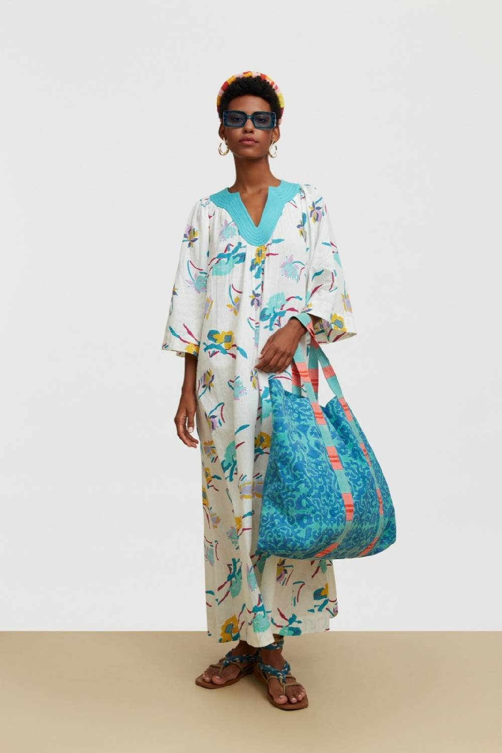 Lisa Corti borsa shopping damask design blue Offerta speciale