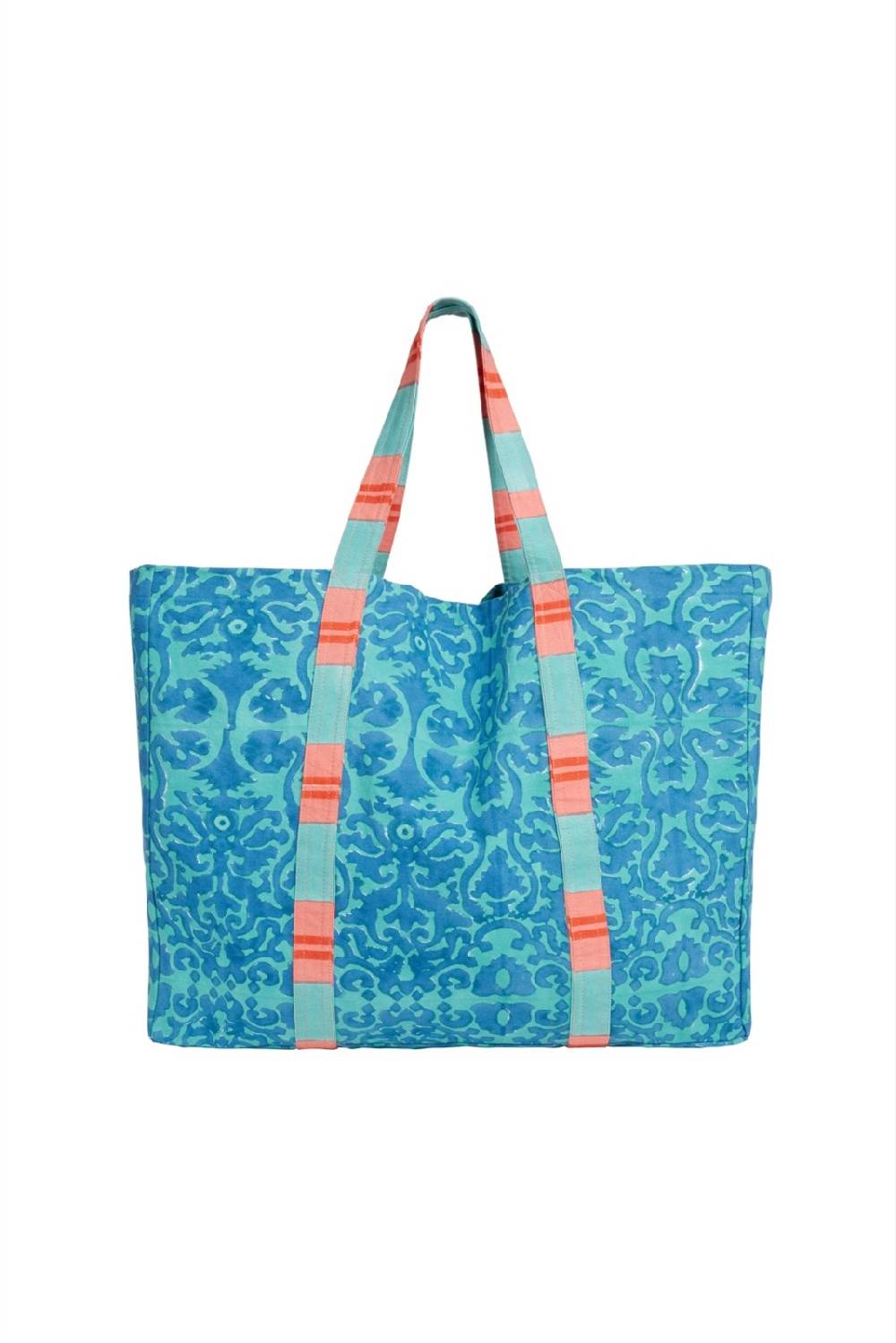 Lisa Corti borsa shopping damask design blue Offerta speciale
